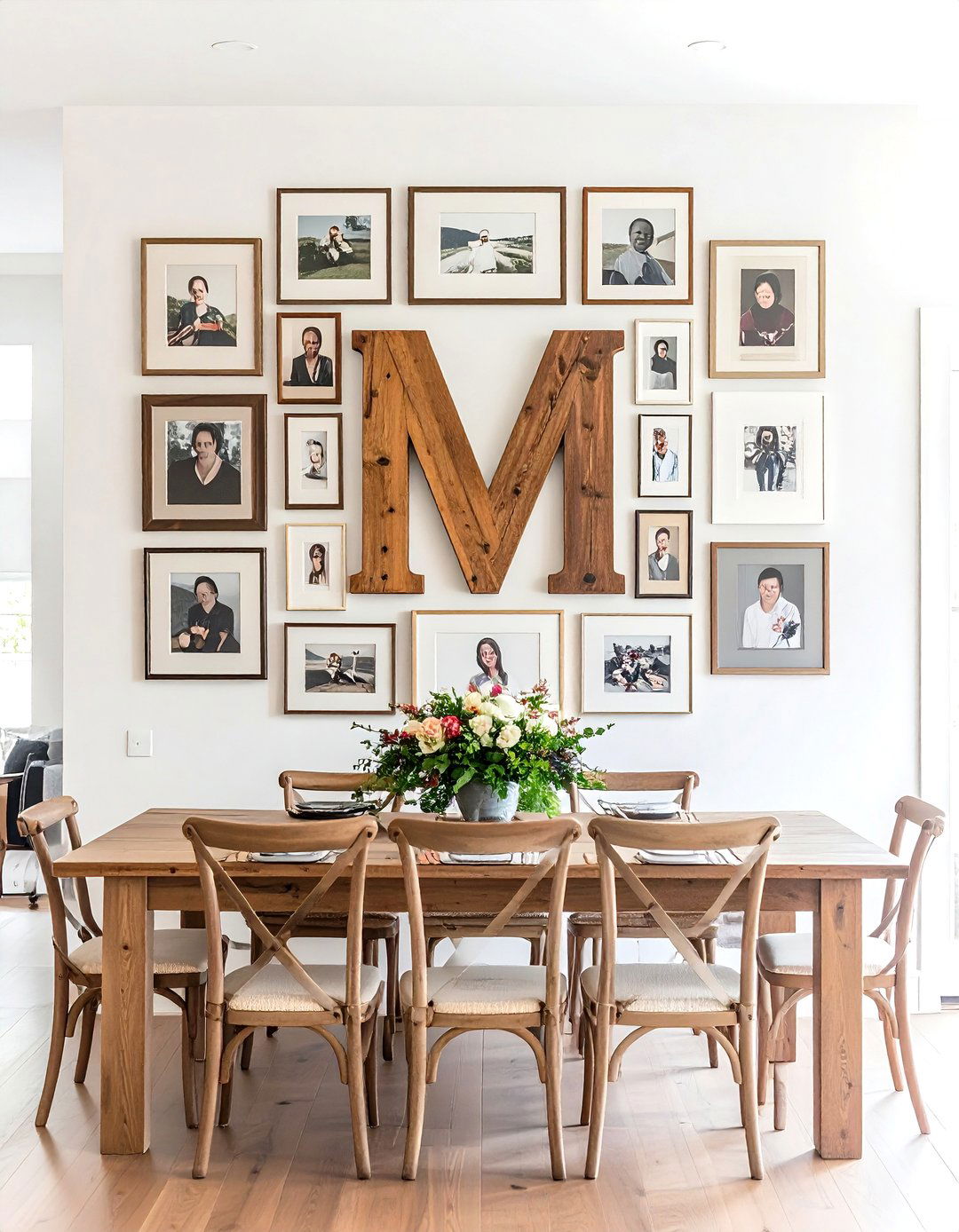 The Personal Monogram Gallery Wall - 30 living room gallery wall ideas