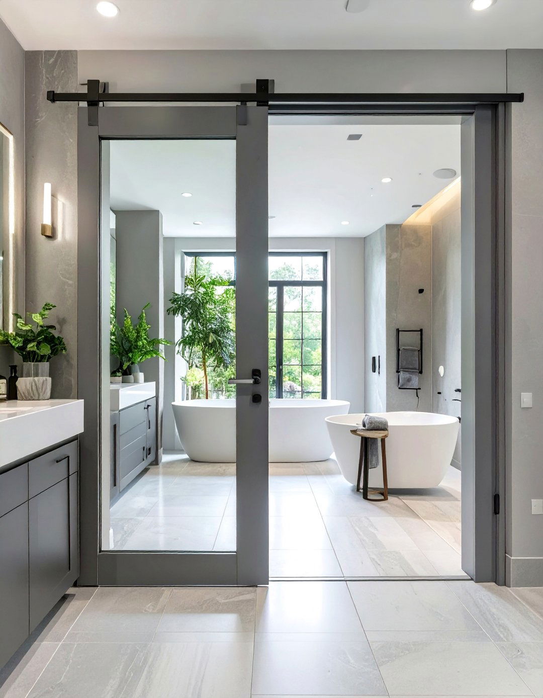 The Pivot Bathroom Door - 30 bathroom door ideas