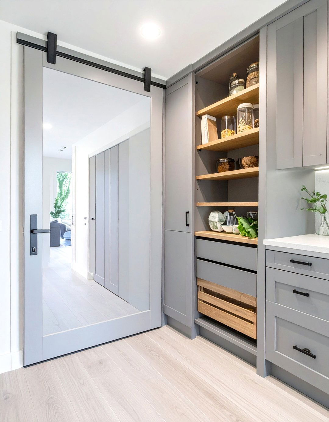 The Pivot Door Pantry Entrance - 30 hidden small walk in pantry ideas