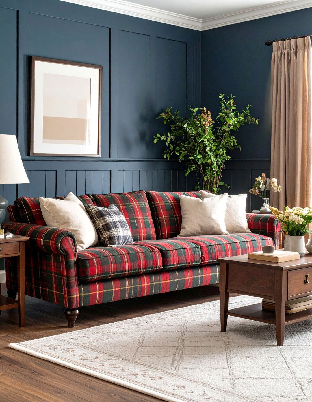 The Plaid Infused Den or Family Room - 30 1940s interior design ideas
