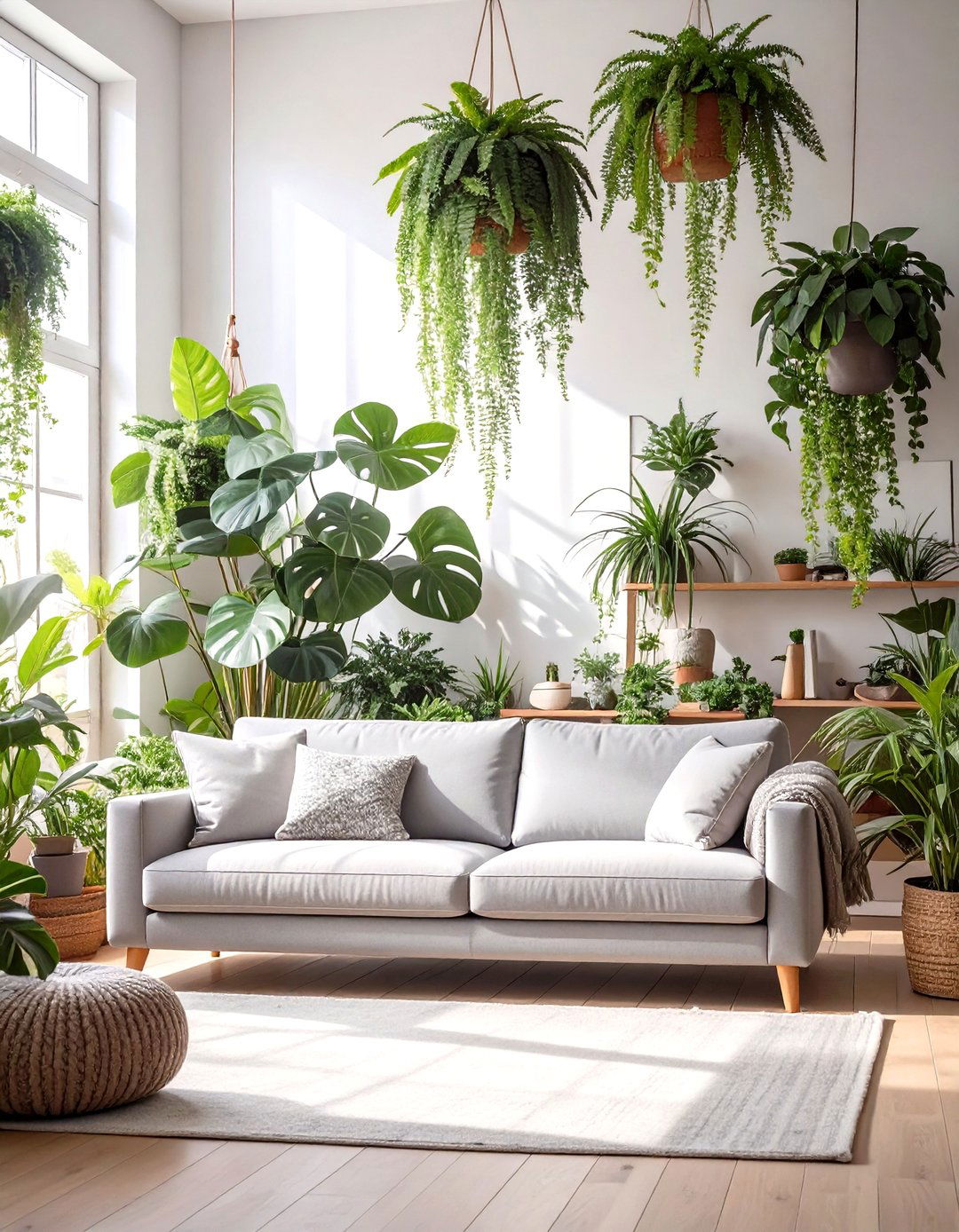 The Plant Filled Urban Jungle Living Room - 30 modern bohemian interior design ideas