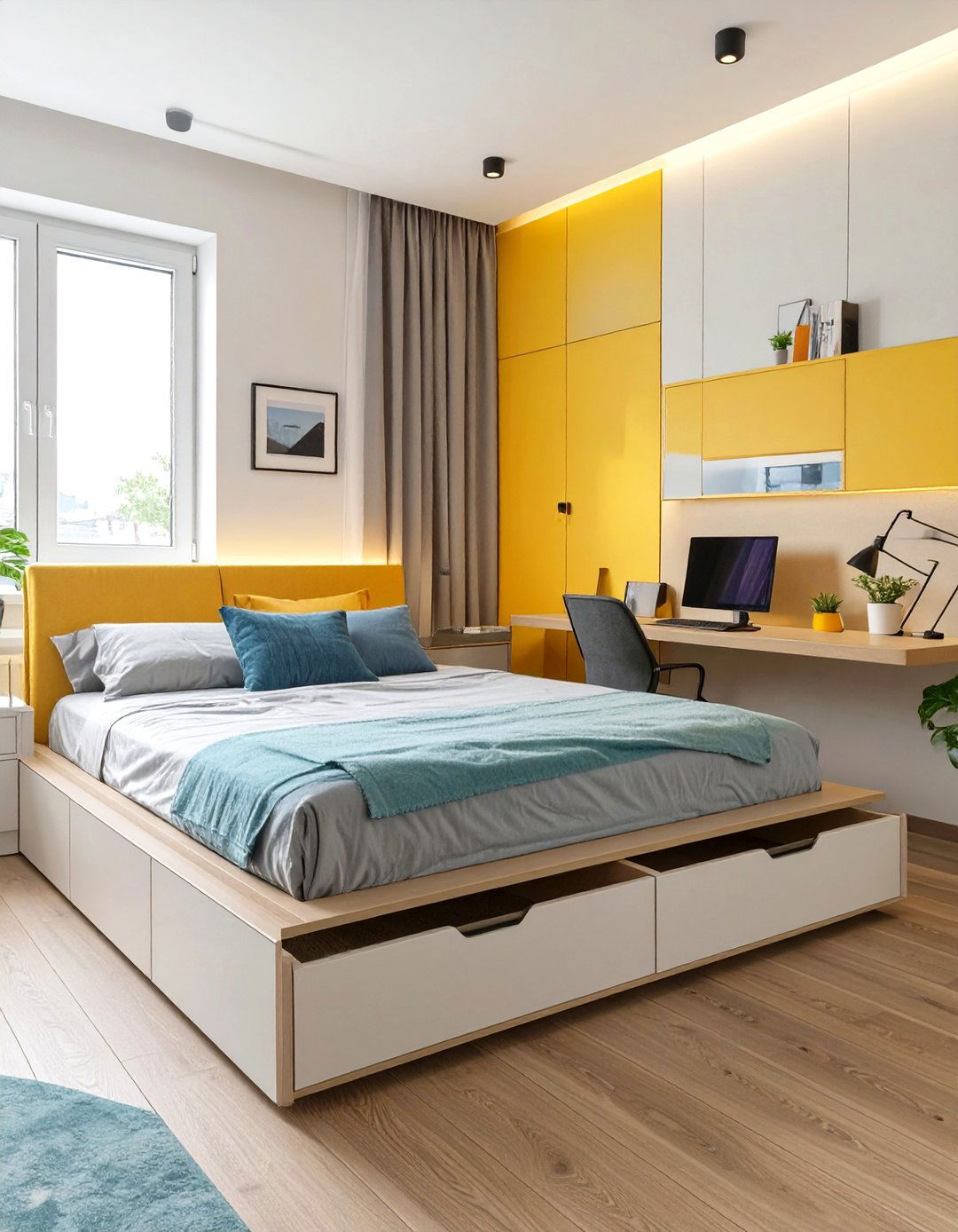 The Platform Bed with Integrated Storage Office Bedroom - 30 office bedroom ideas