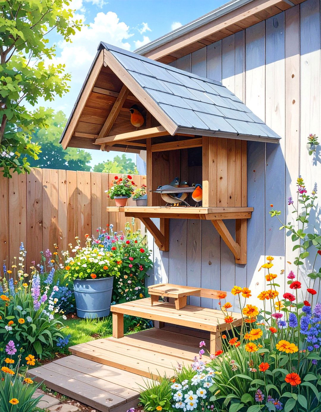 The Platform Style Robin Nesting Shelf - 30 bird house design ideas