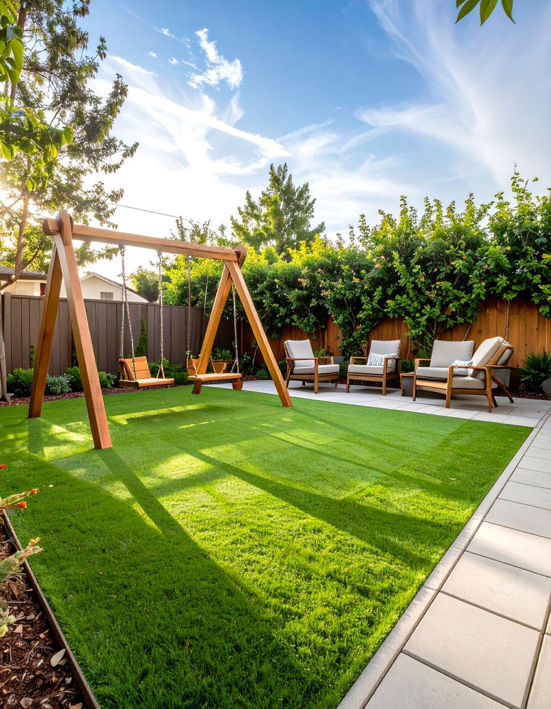 The Playful Artificial Turf Zone - 30 no grass backyard ideas