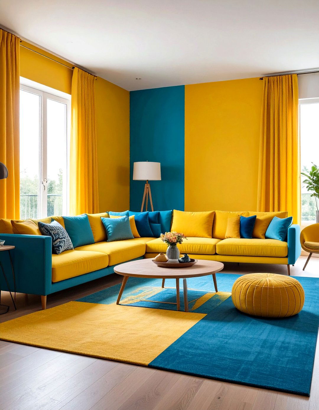 The Playful Color Blocked Living Room - 30 l shaped living room ideas