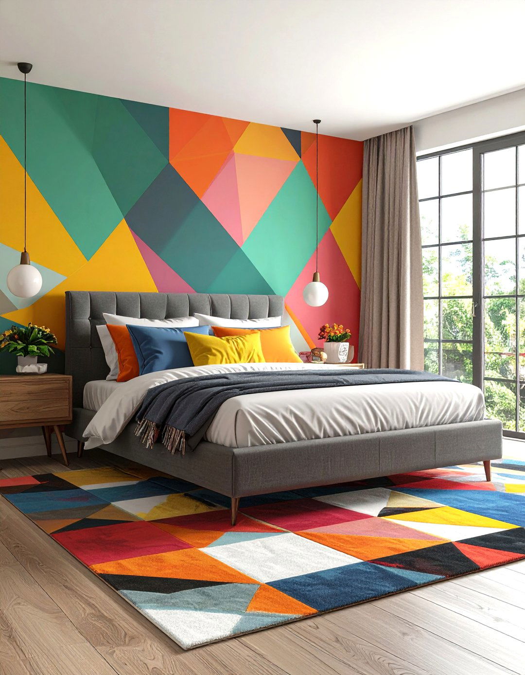 The Playful Geometric Bedroom - 30 decorating bedroom ideas