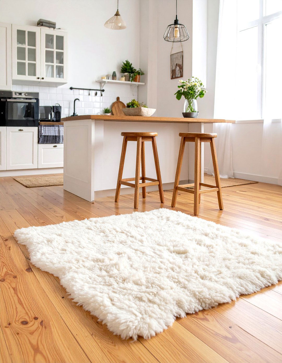 The Plush Sheepskin Kitchen Rug - 30 kitchen rug ideas