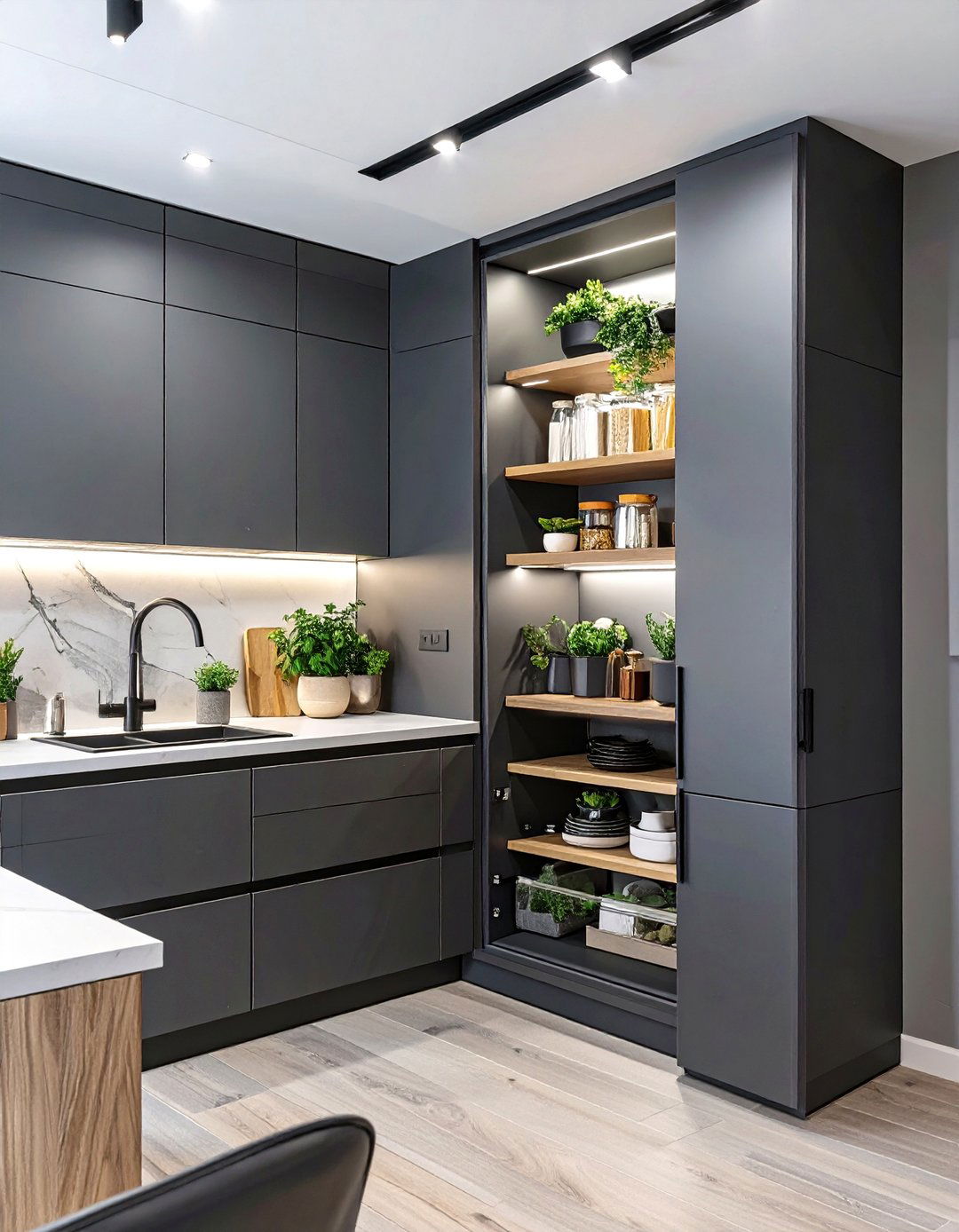 The Pocket Door Corner Cabinet - 30 blind corner kitchen cabinet ideas