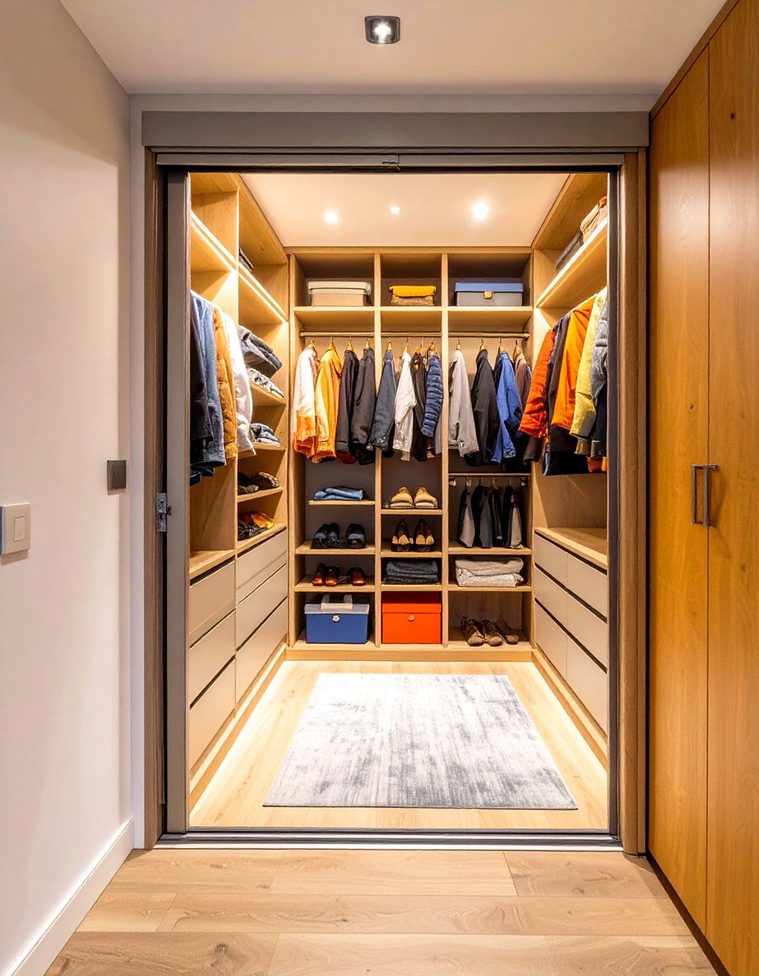 The Pocket Door Entrance Closet - 30 narrow walk in closet ideas