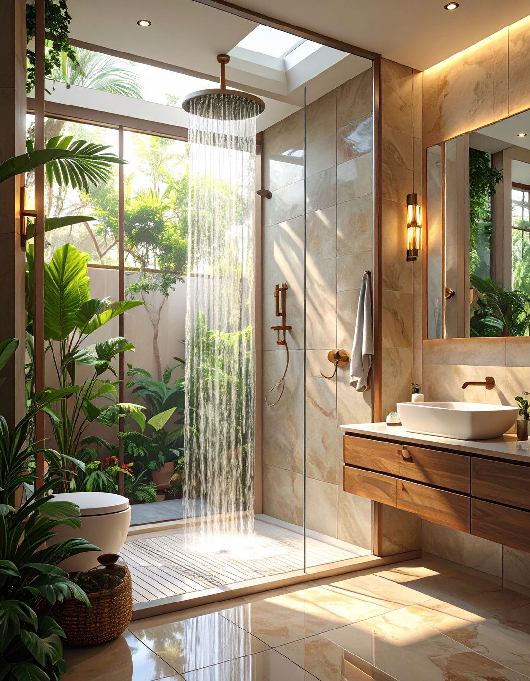 The Pocket Door Entrance - 30 modern small bathroom walk in shower ideas