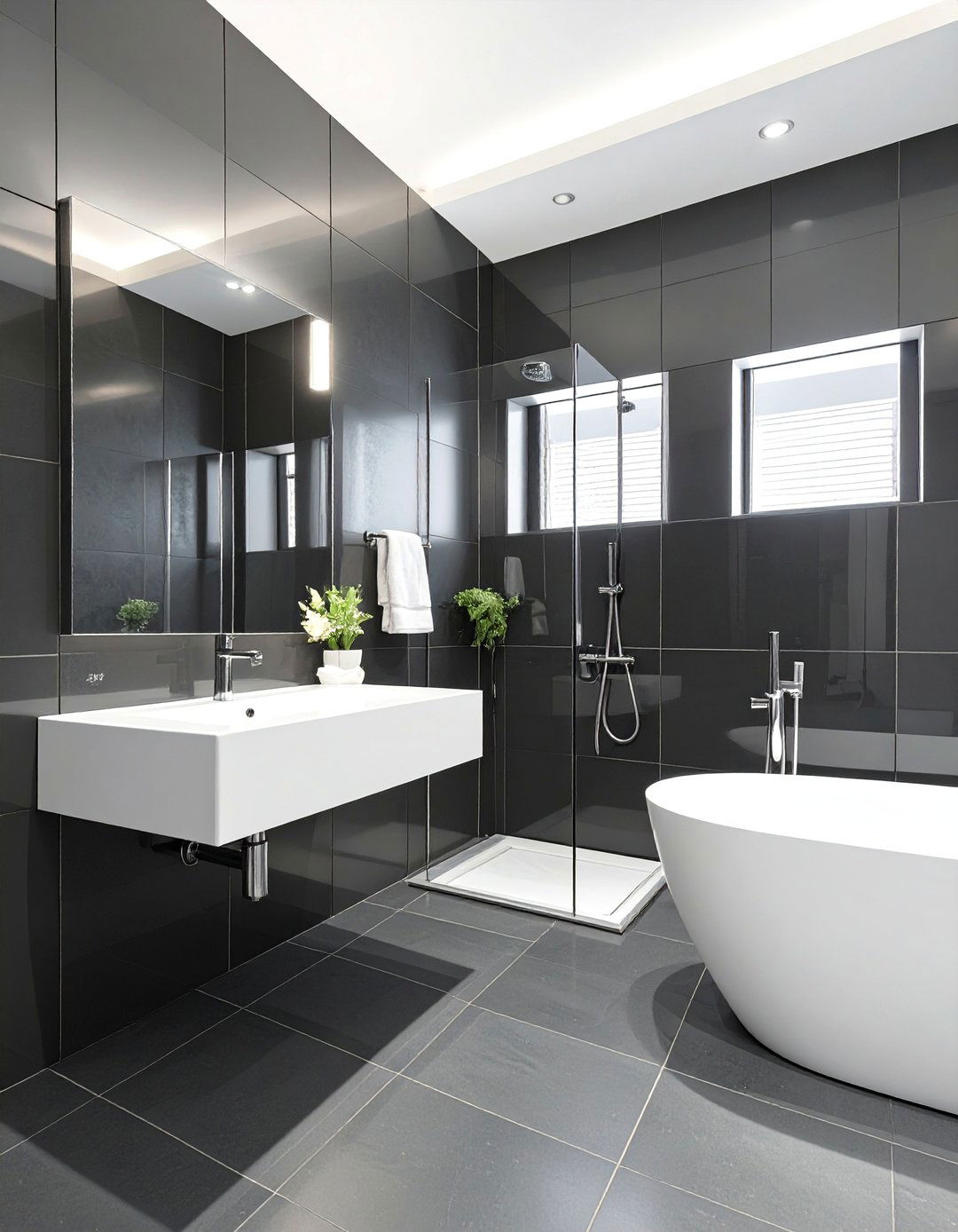 The Polished Black Bathroom - 30 dark bathroom ideas