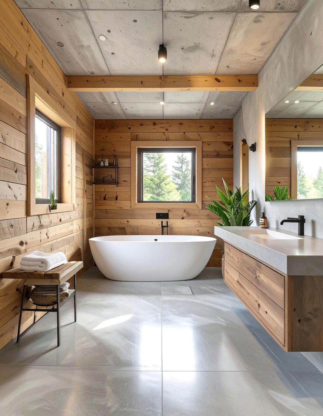 The Polished Concrete Bathroom - 30 cabin bathroom ideas