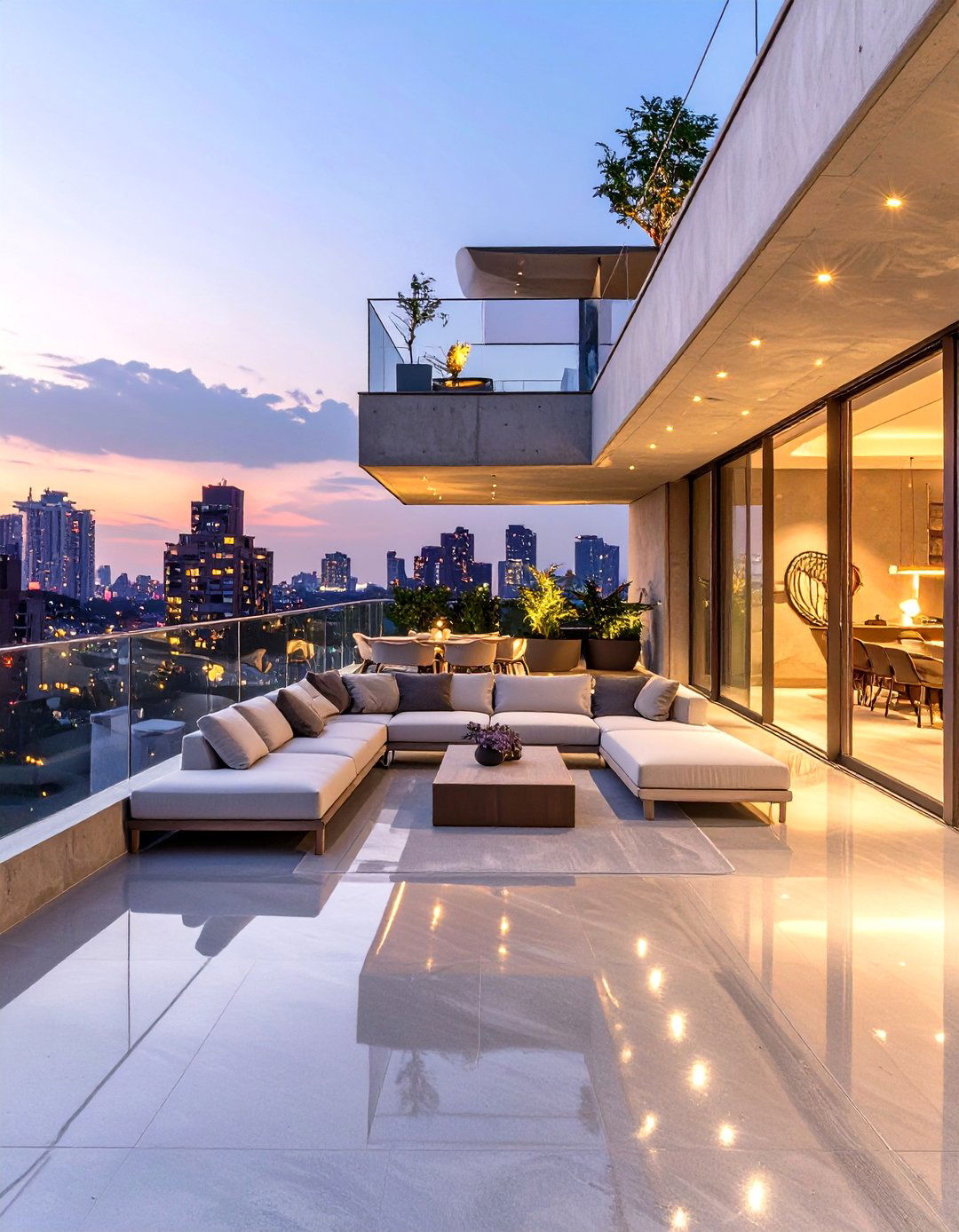 The Polished Concrete Rooftop Terrace - 30 modern concrete patio ideas