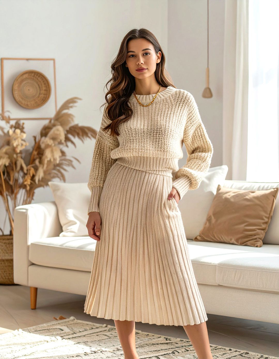 The Polished Knit Co ord Set - 30 baby shower outfit ideas guest winter