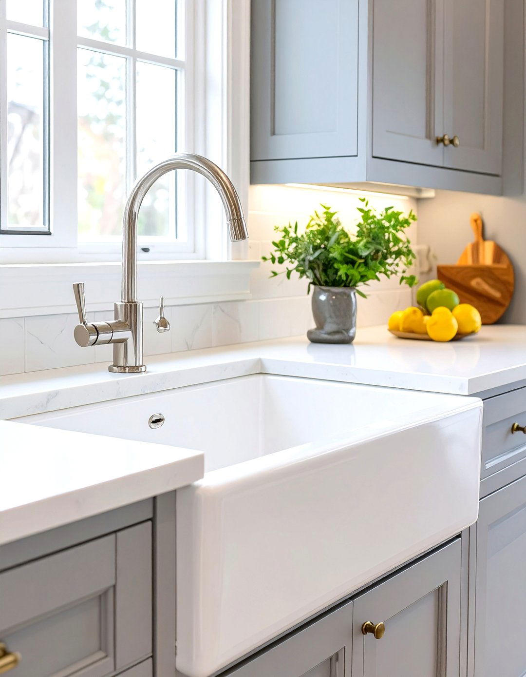 The Polished Nickel Bridge Faucet and Sink - 30 modern kitchen sink design ideas