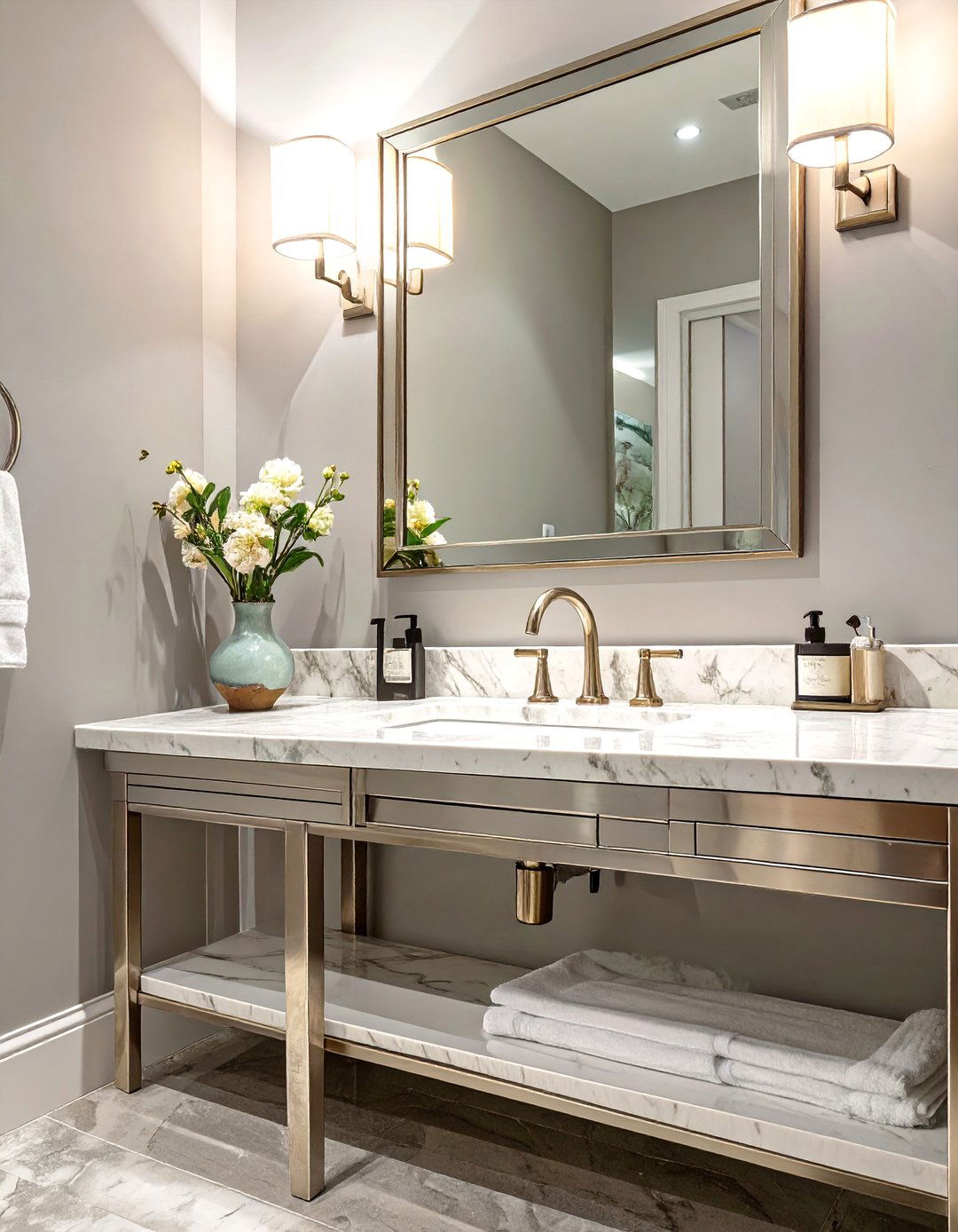 The Polished Nickel Console Bathroom Sink - 30 bathroom sink ideas