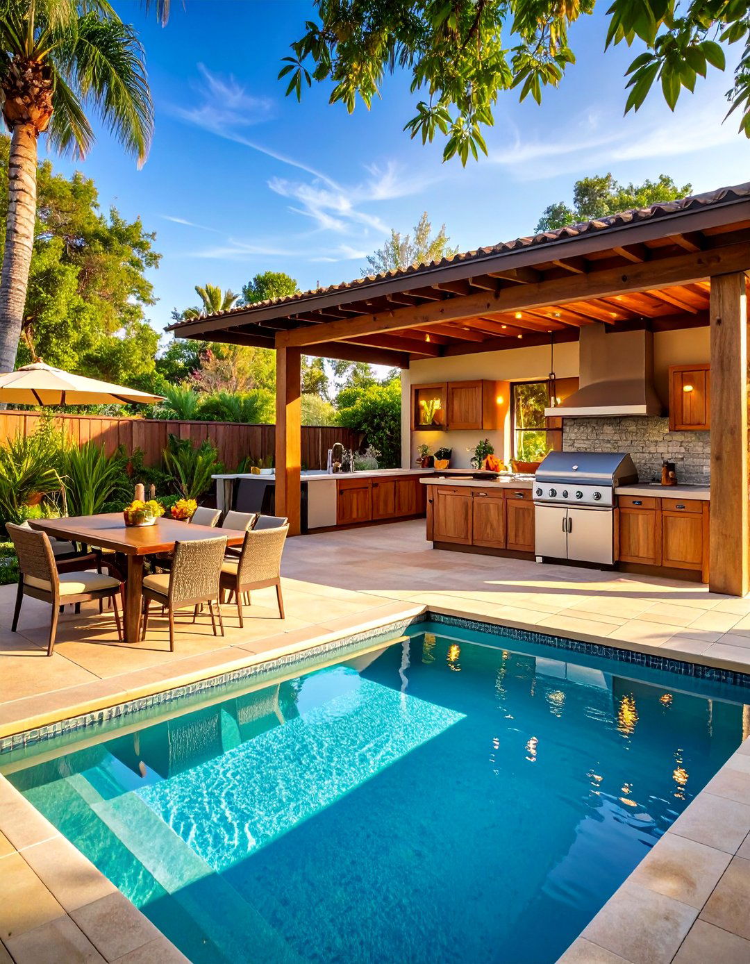 The Poolside Cabana Kitchen - 30 backyard grill ideas
