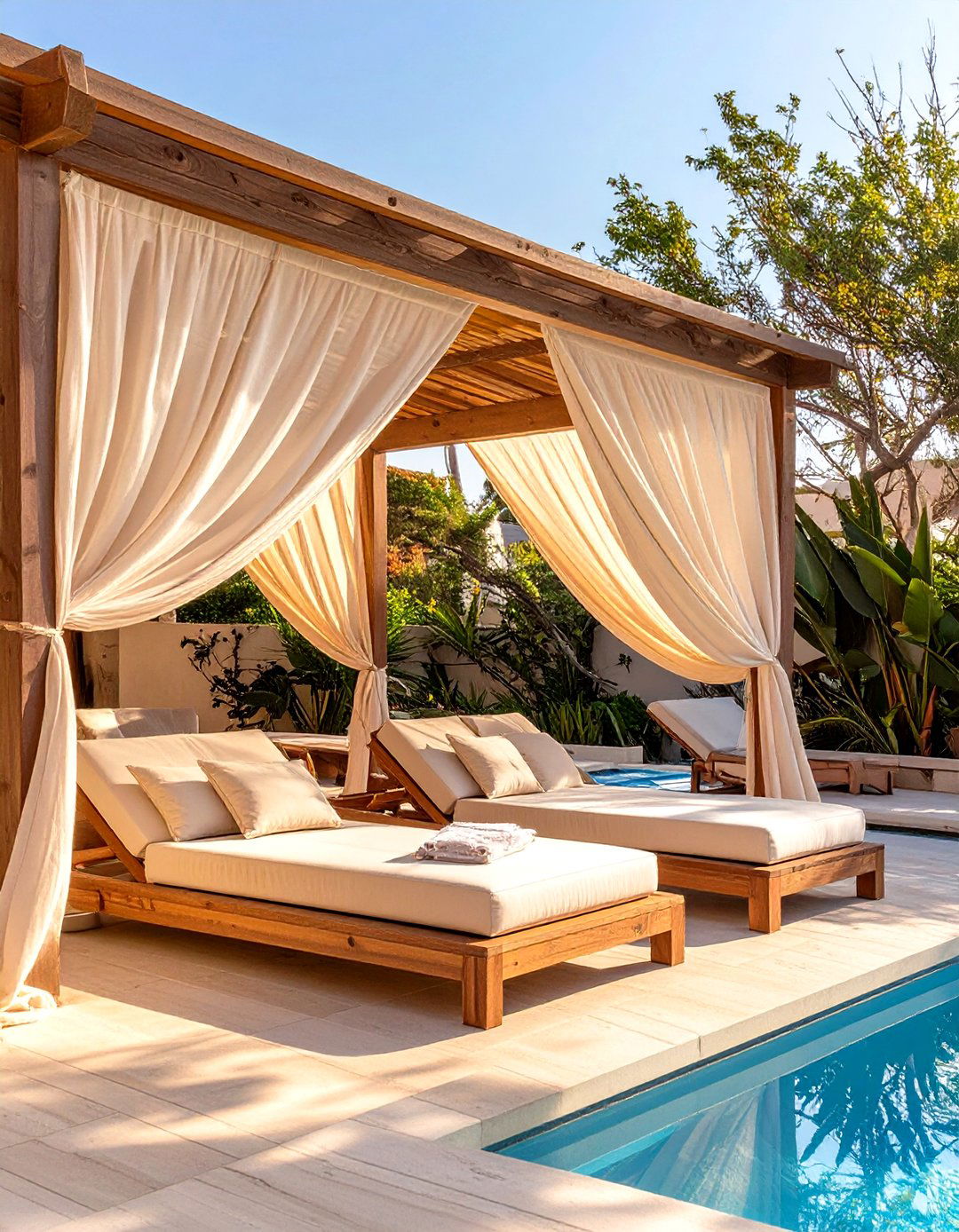 The Poolside Cabana Lounge - 30 covered patio backyard patio ideas