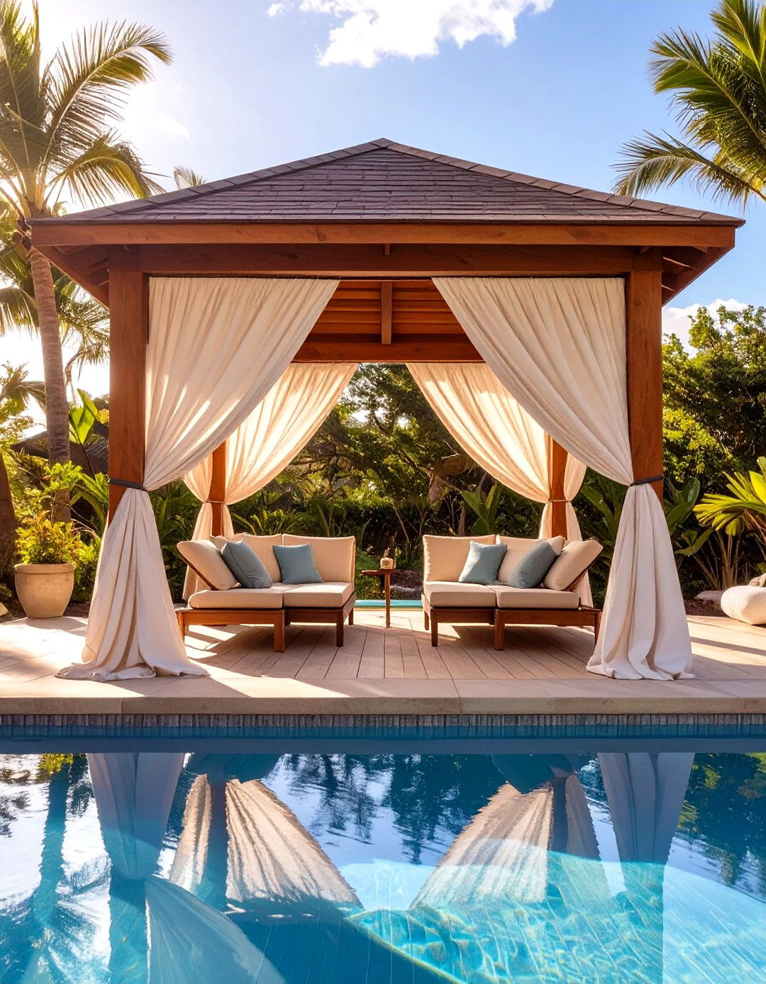 The Poolside Deck Gazebo Cabana - 30 gazebo on deck ideas