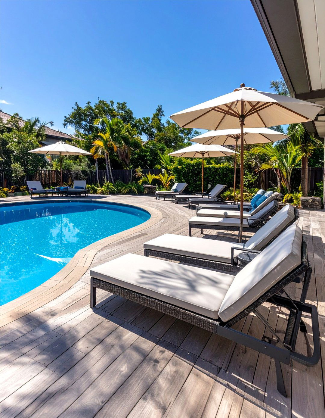 The Poolside Lounging Deck - 30 back yard deck ideas