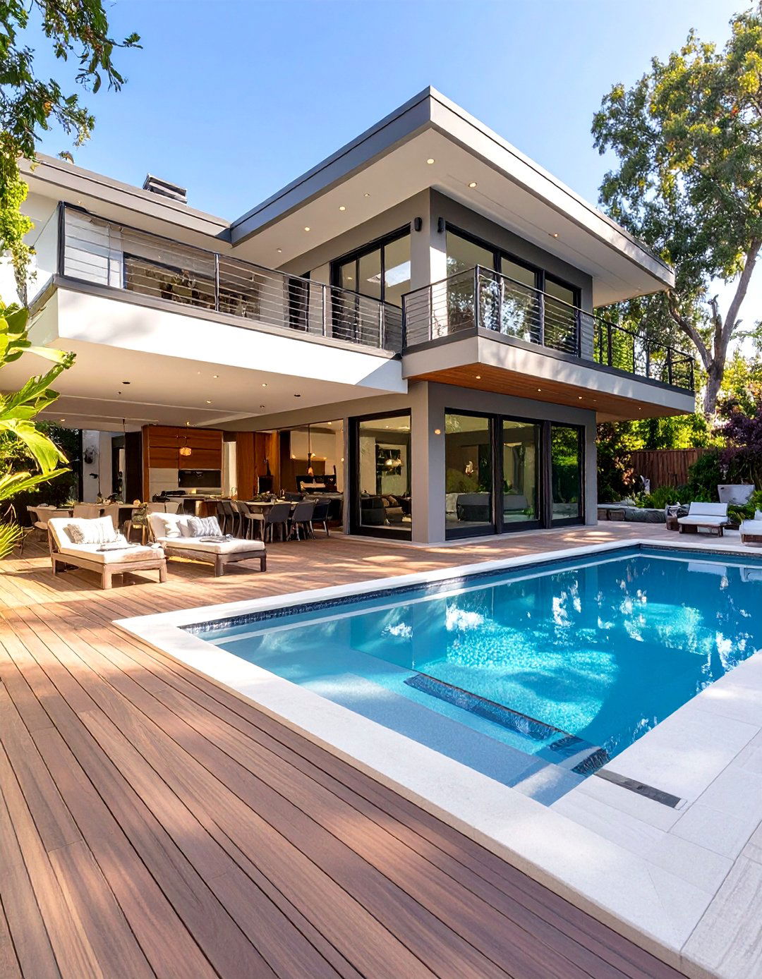The Poolside Multi Level Lounging Deck - 30 multi level deck ideas