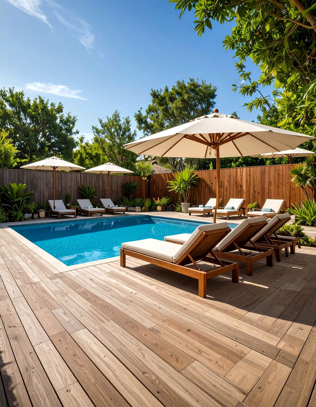 The Poolside Oasis Flagstone Deck - 30 flagstone patio ideas