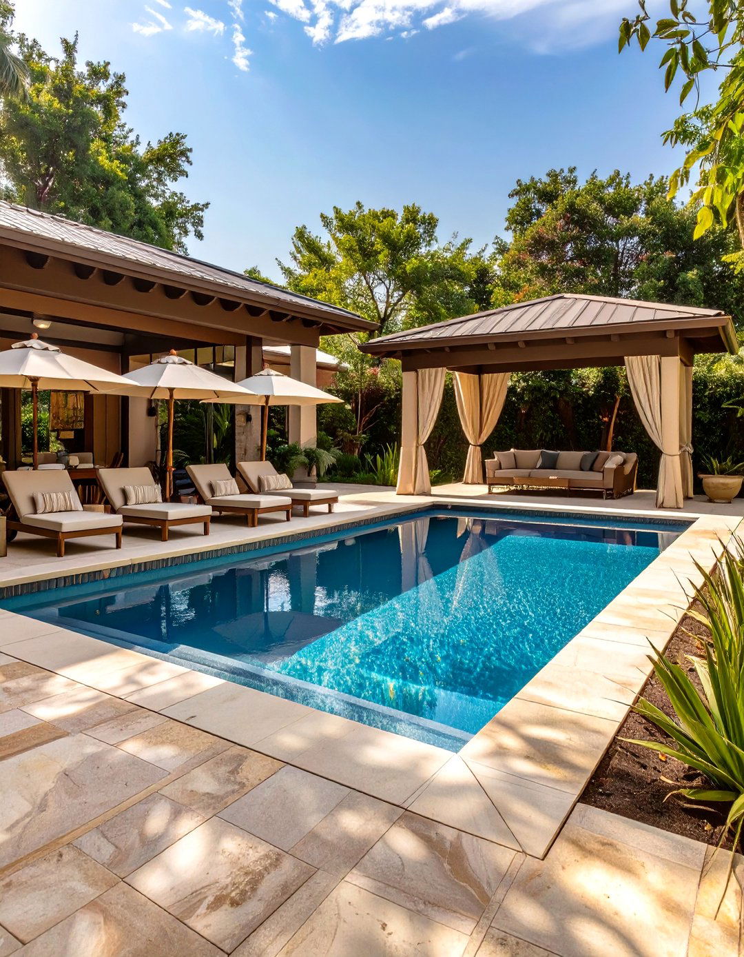 The Poolside Resort Backyard - 30 backyard remodel ideas