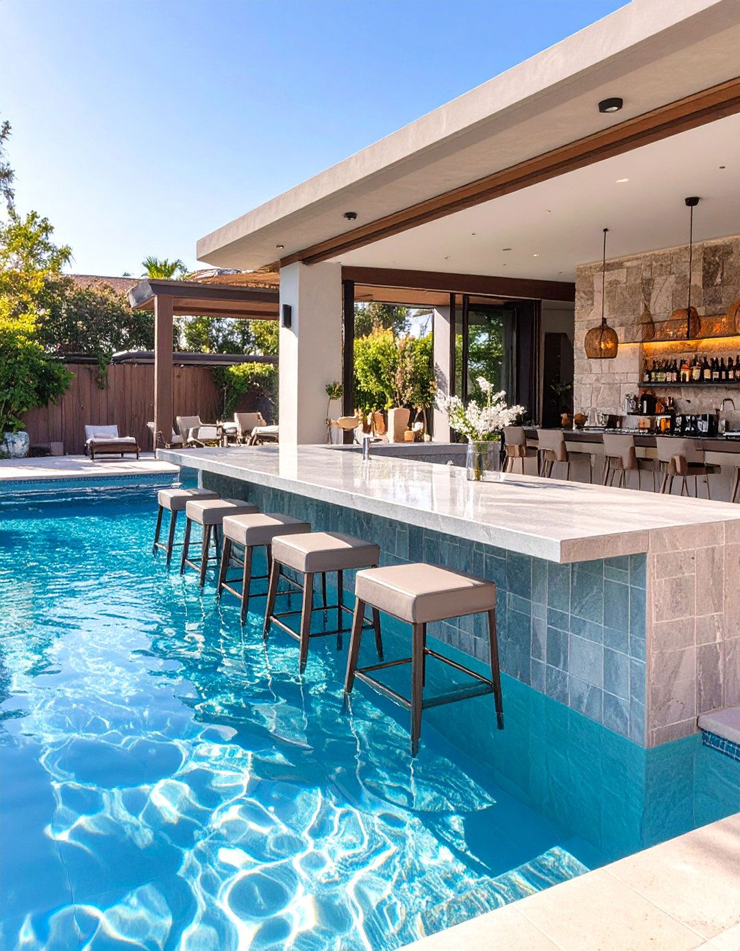 The Poolside Swim Up Bar - 30 outdoor bar ideas