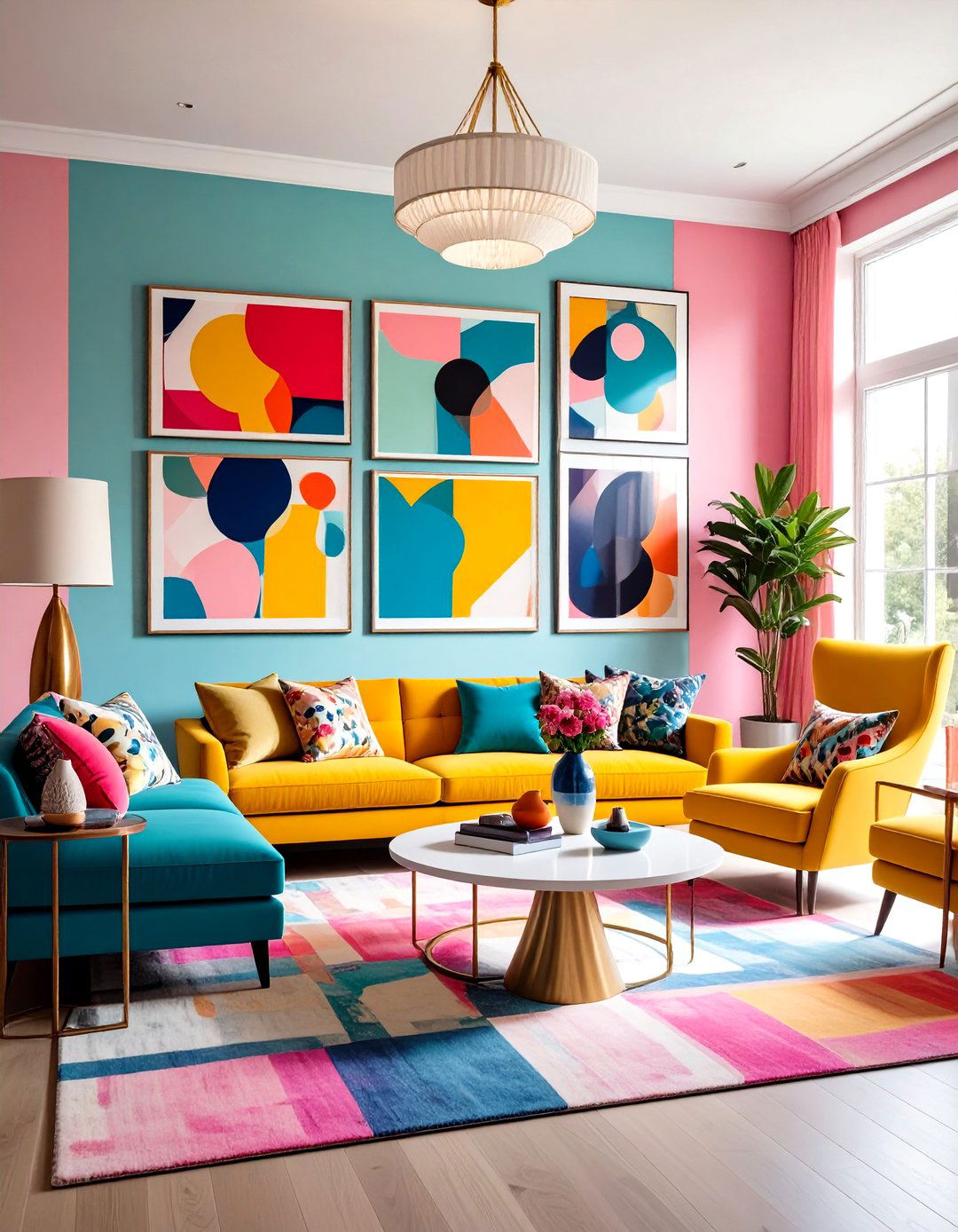 The Pop Art Gallery Wall - 30 living room gallery wall ideas