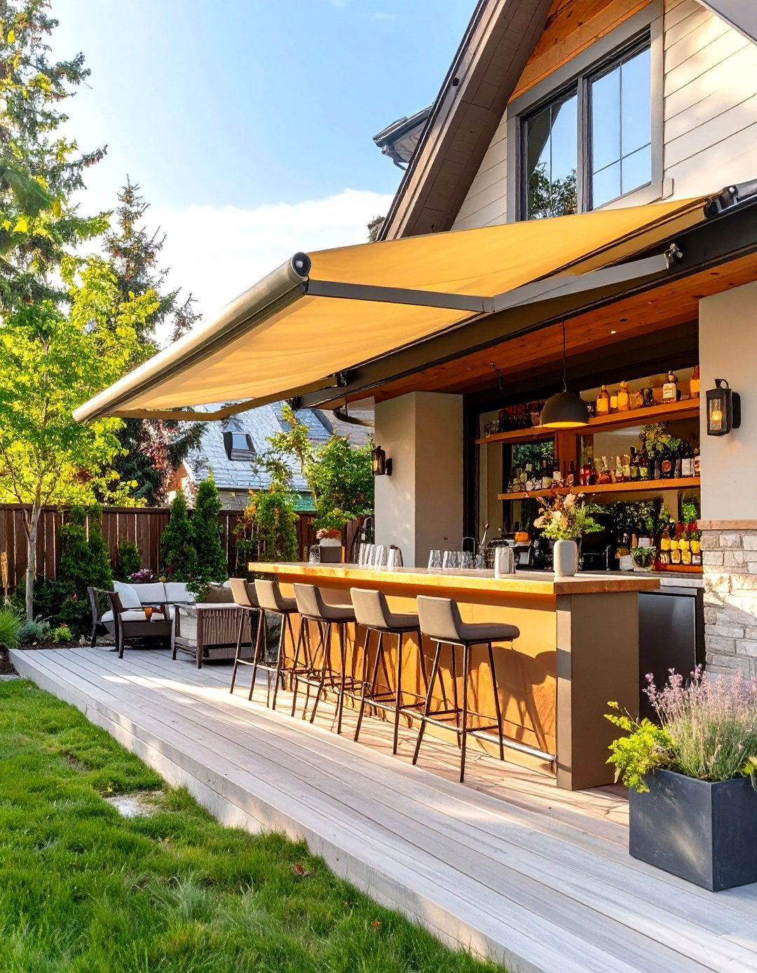 The Pop Up Awning Outdoor Bar - 30 modern outdoor bar ideas