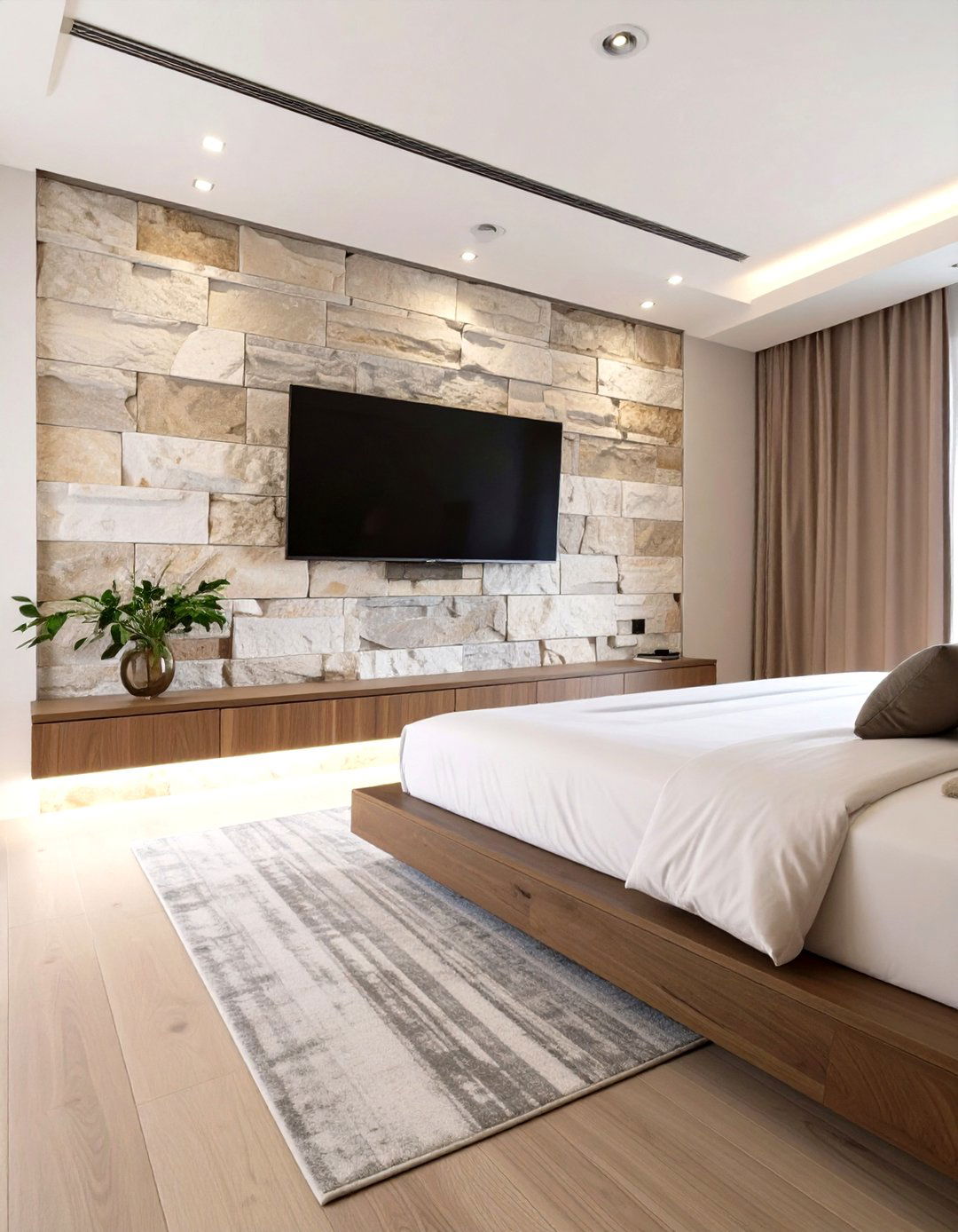 The Pop Up TV Lift Cabinet Bedroom Solution - 30 master bedroom tv wall ideas