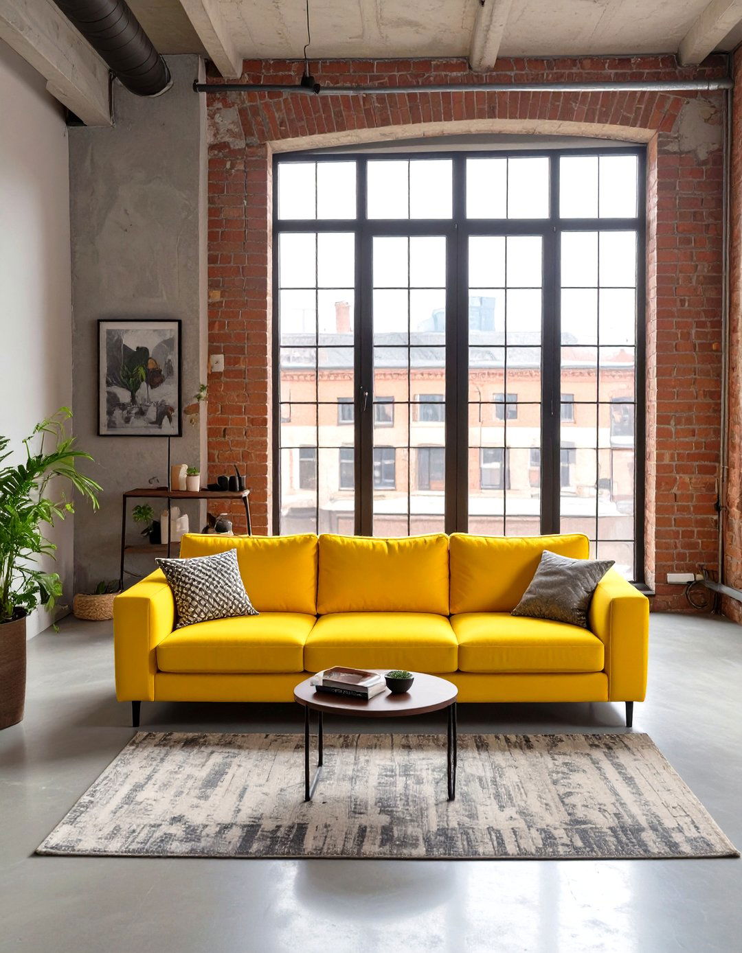 The Pop of Color Industrial Interior - 30 industrial house design ideas