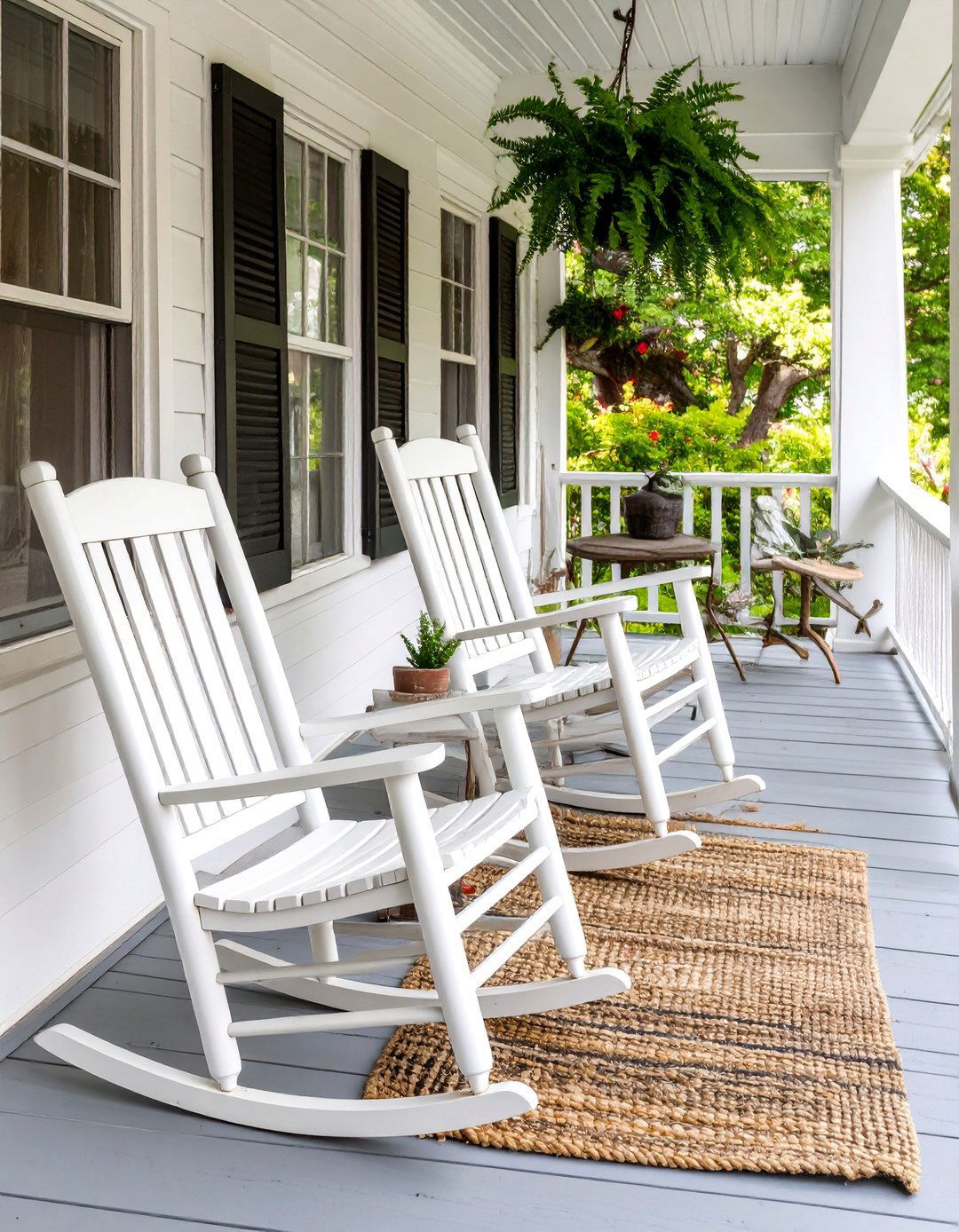 The Porch with Classic Rocking Chairs - 30 cape cod interior design ideas