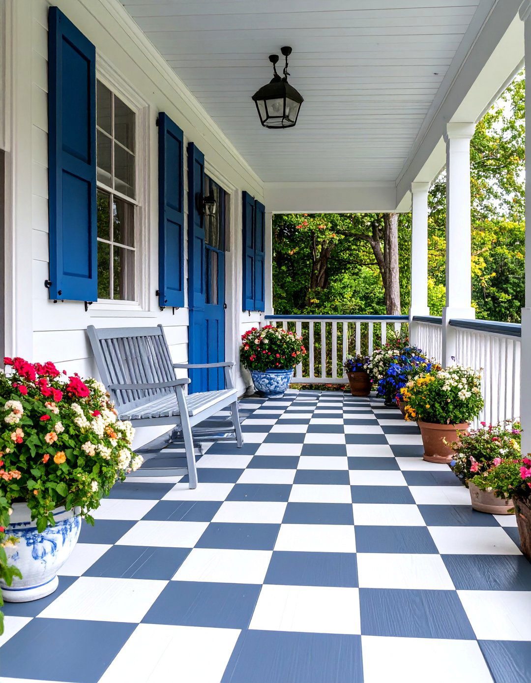 The Porch with Painted Floors - 30 farmhouse front porch ideas
