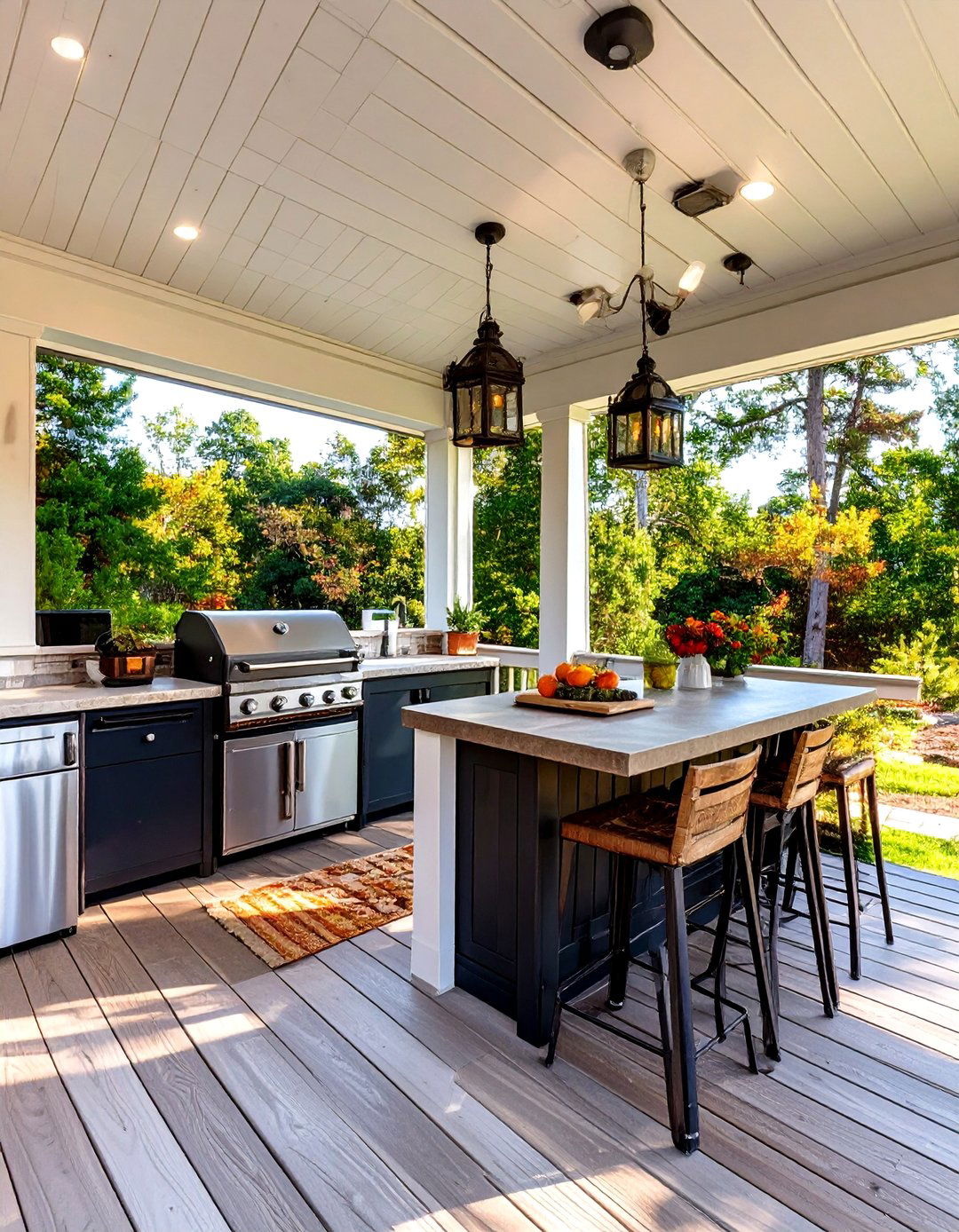 The Porch with a Built In Kitchenette - 30 country farmhouse porch ideas