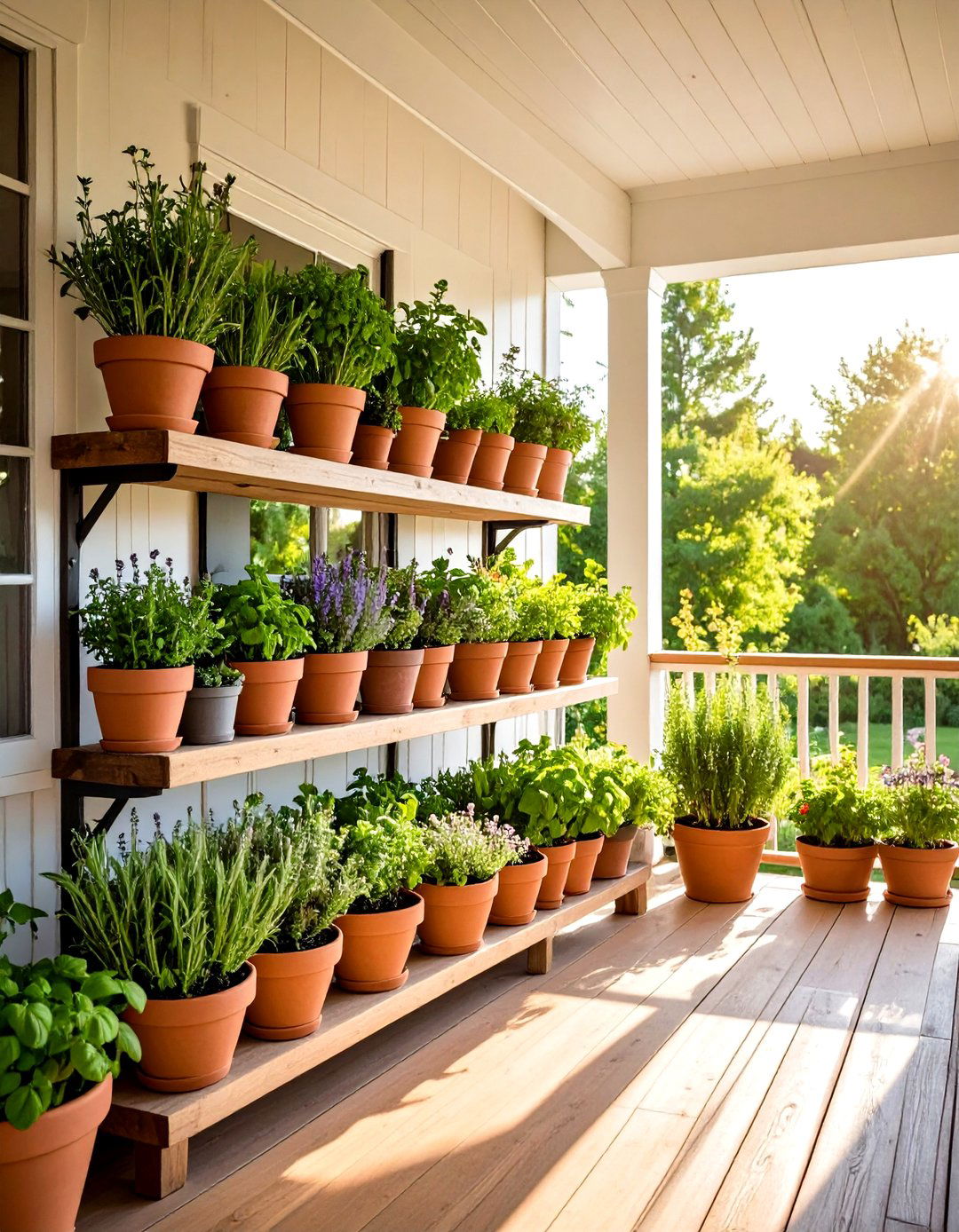 The Porch with an Herb Garden - 30 farmhouse front porch ideas