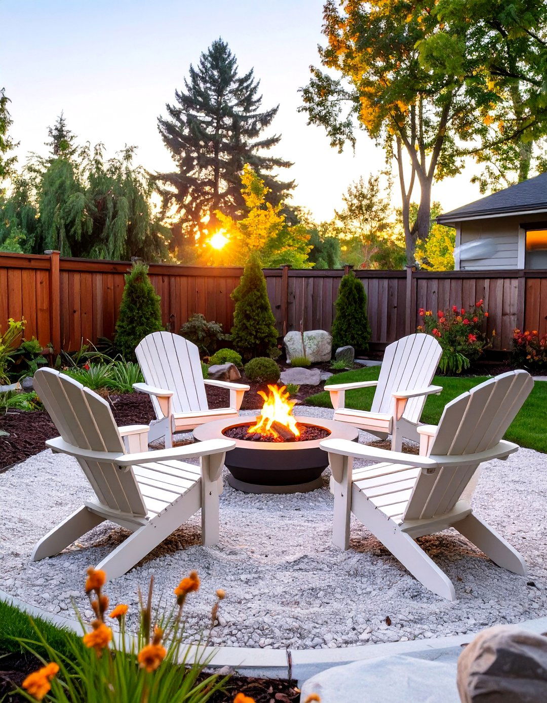 The Portable Fire Pit Focus - 30 backyard patio ideas on a budget