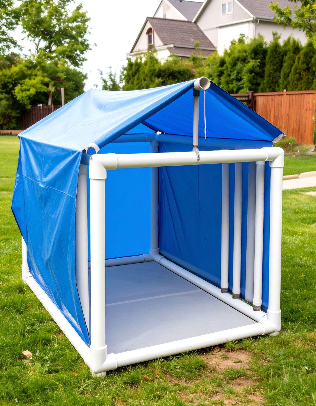 The Portable PVC Pipe Kennel - 30 homemade outdoor dog kennel ideas