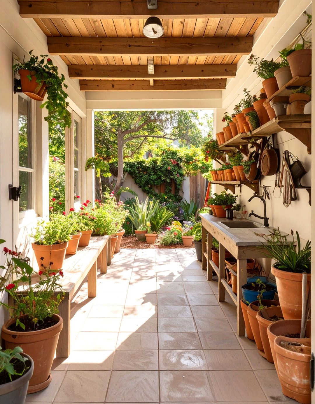 The Potting Shed Walkway - 30 enclosed breezeway ideas from garage to house
