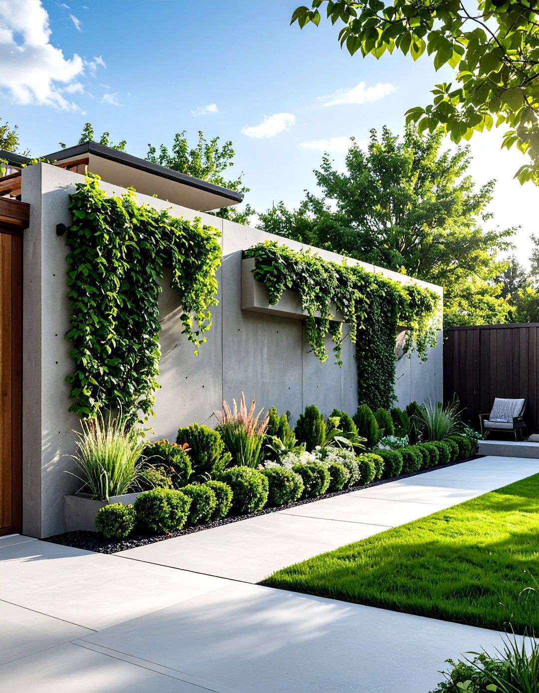 The Poured Concrete Wall Fence - 30 fence ideas for backyard