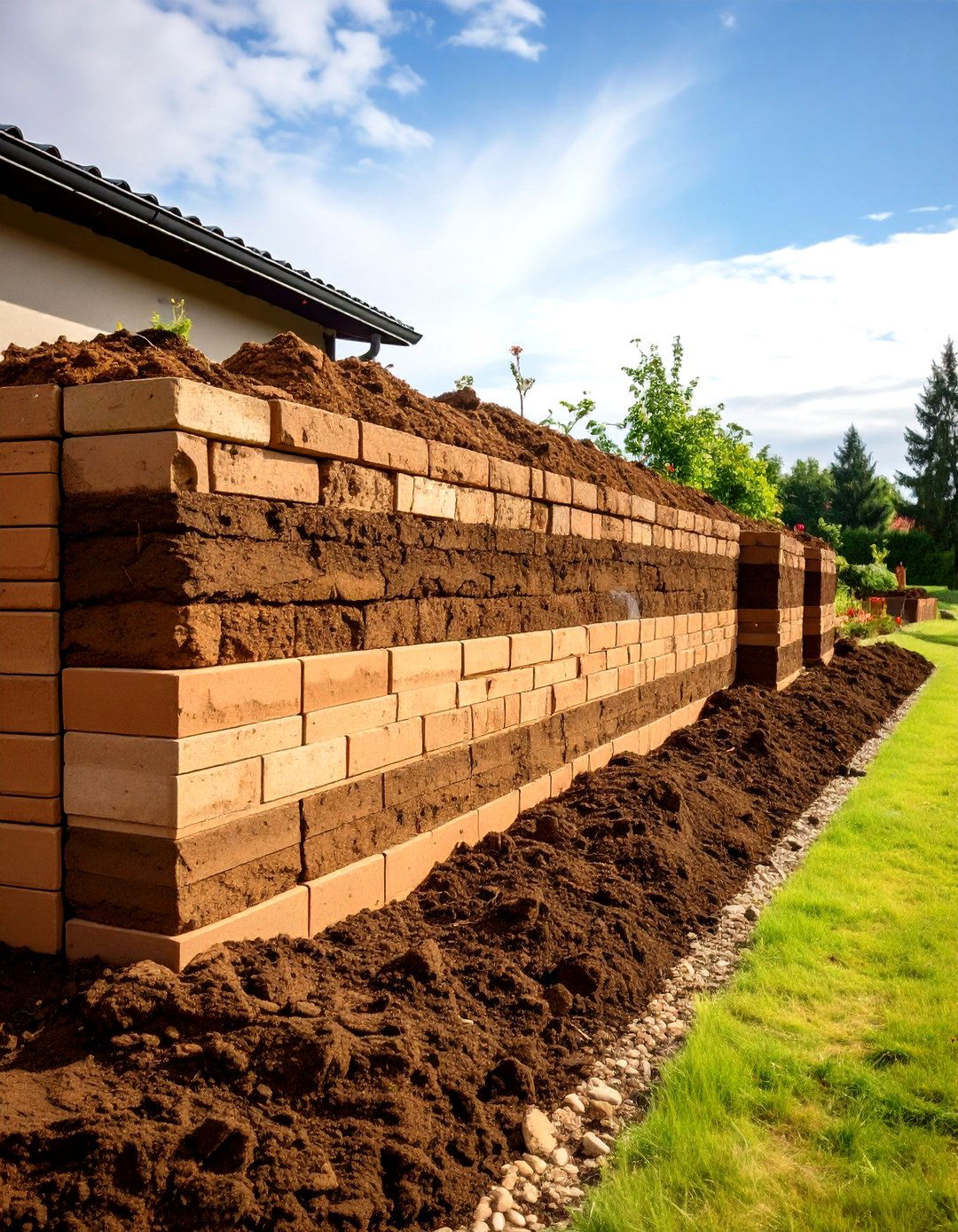 The Poured Earth Garden Wall - 30 garden wall ideas