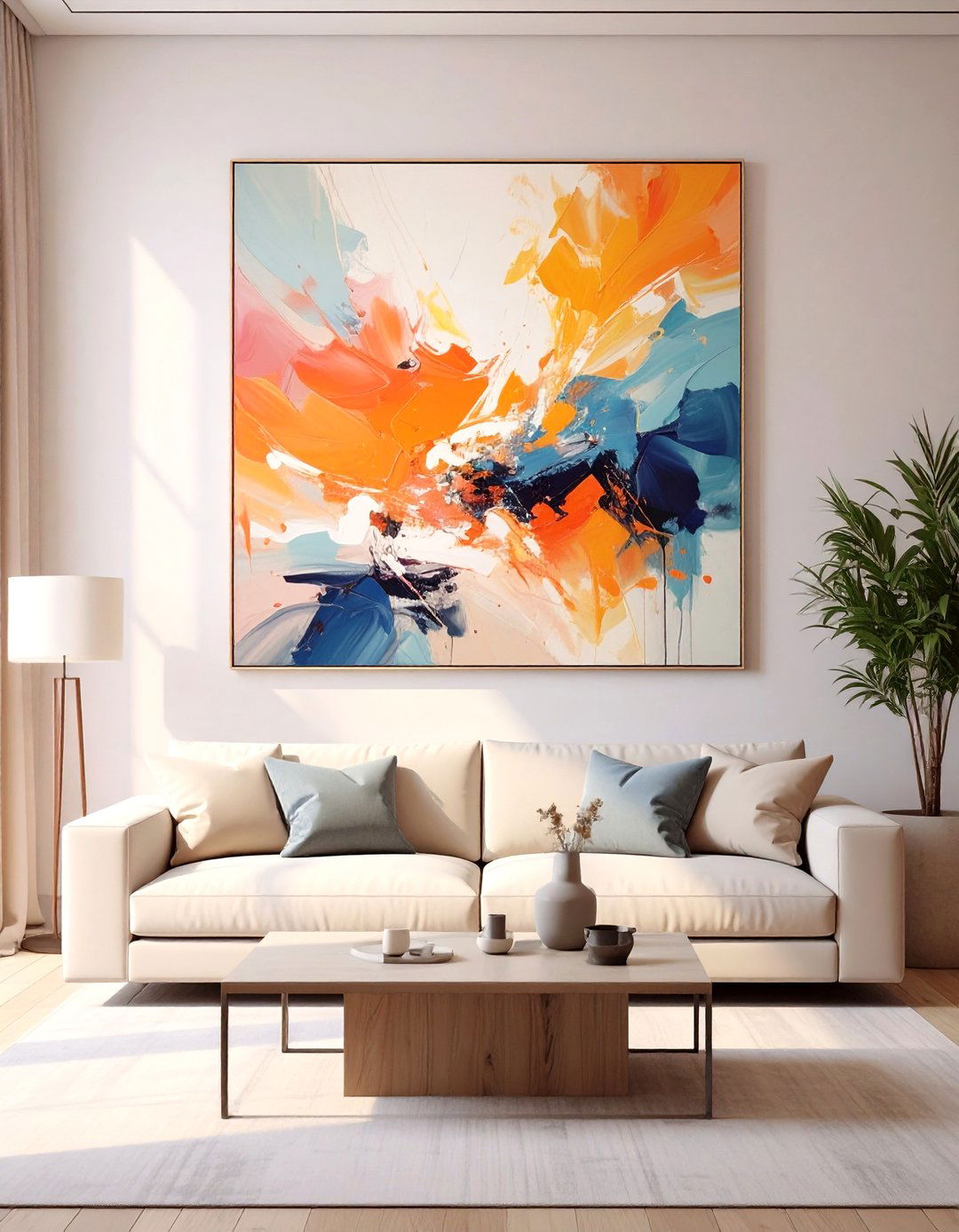 The Power of Large Scale Art - 30 how to design a living room with large furniture ideas