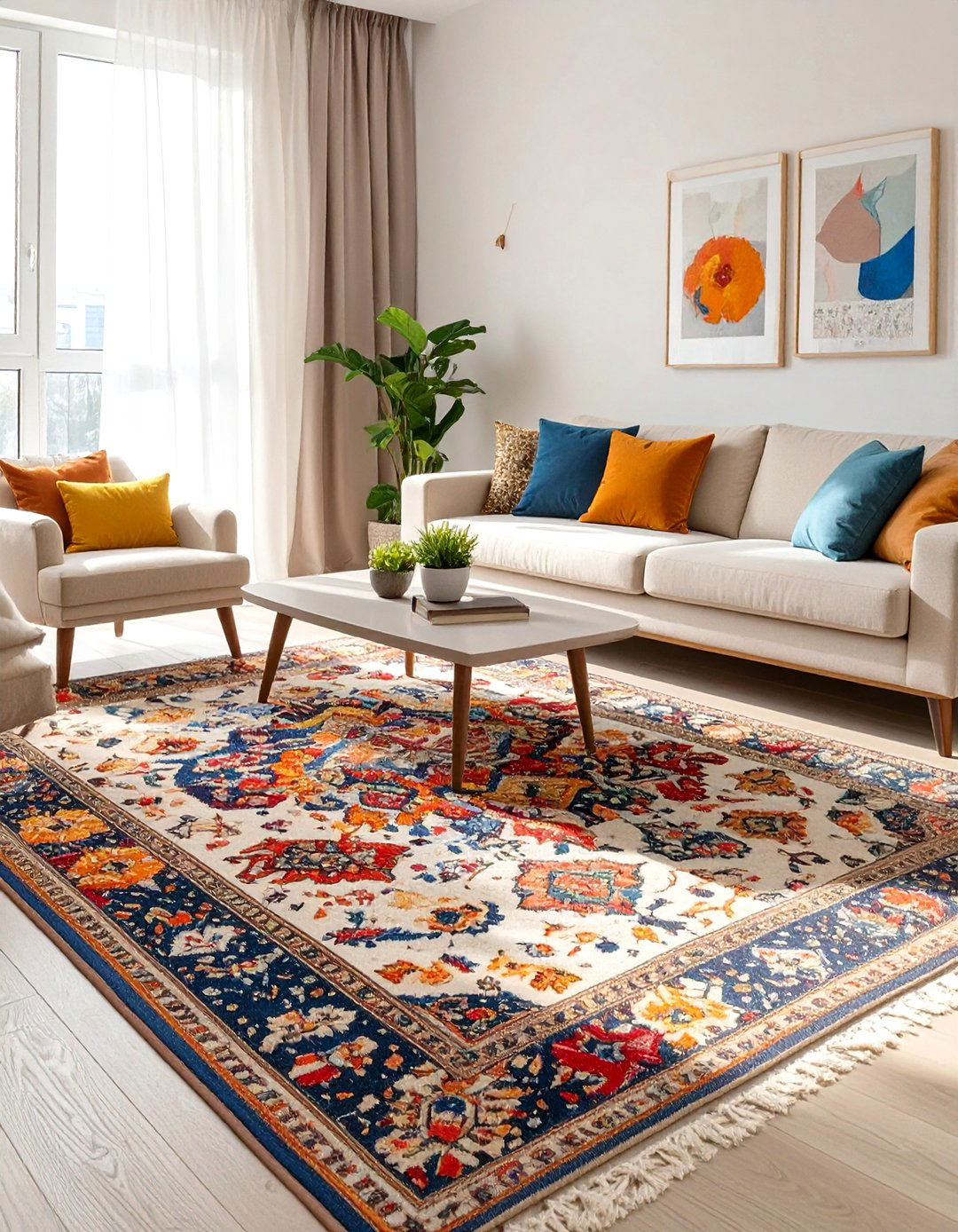 The Power of a Statement Rug - 30 apartment small living room ideas