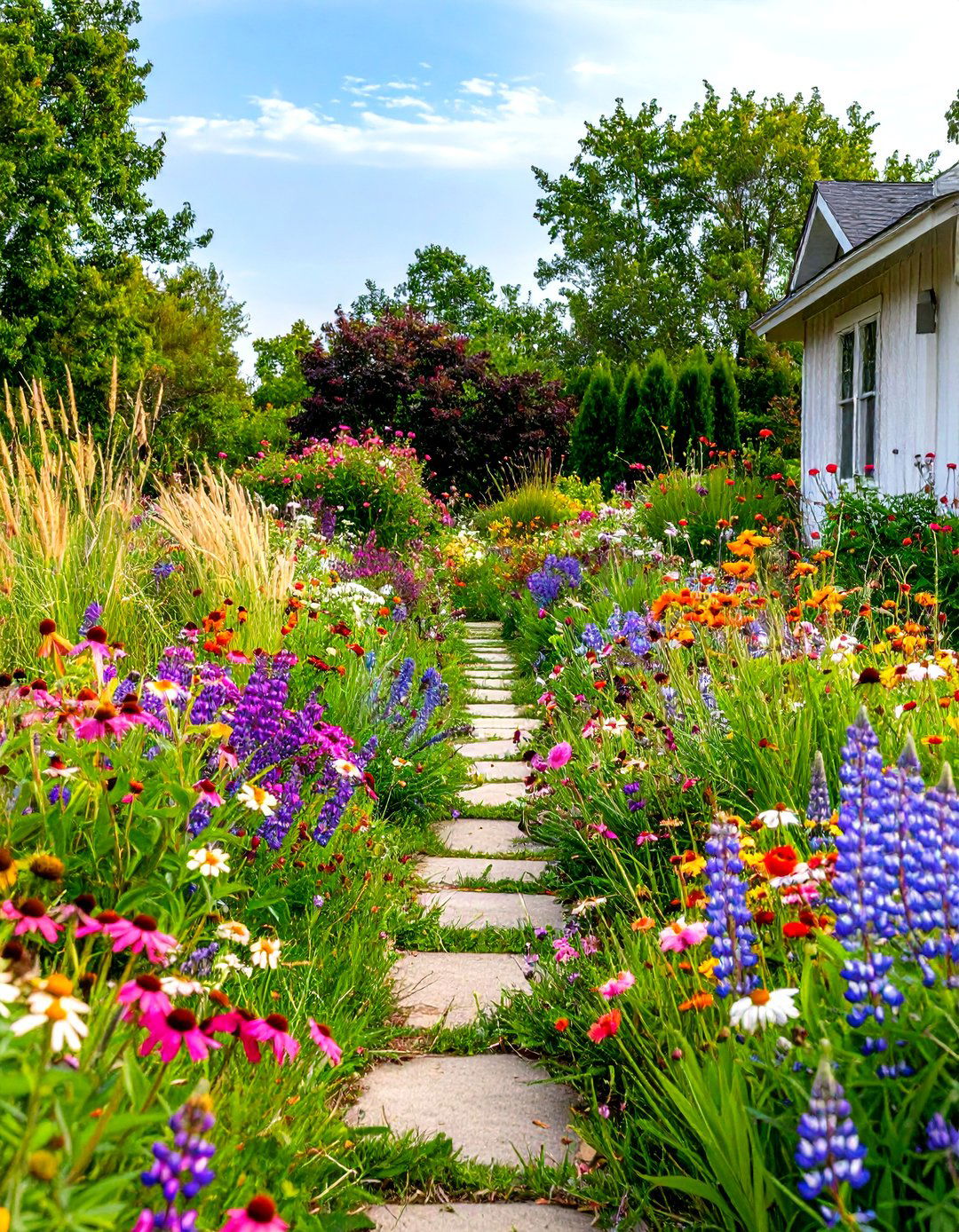 The Prairie Style Wildflower Meadow - 30 front yard privacy ideas