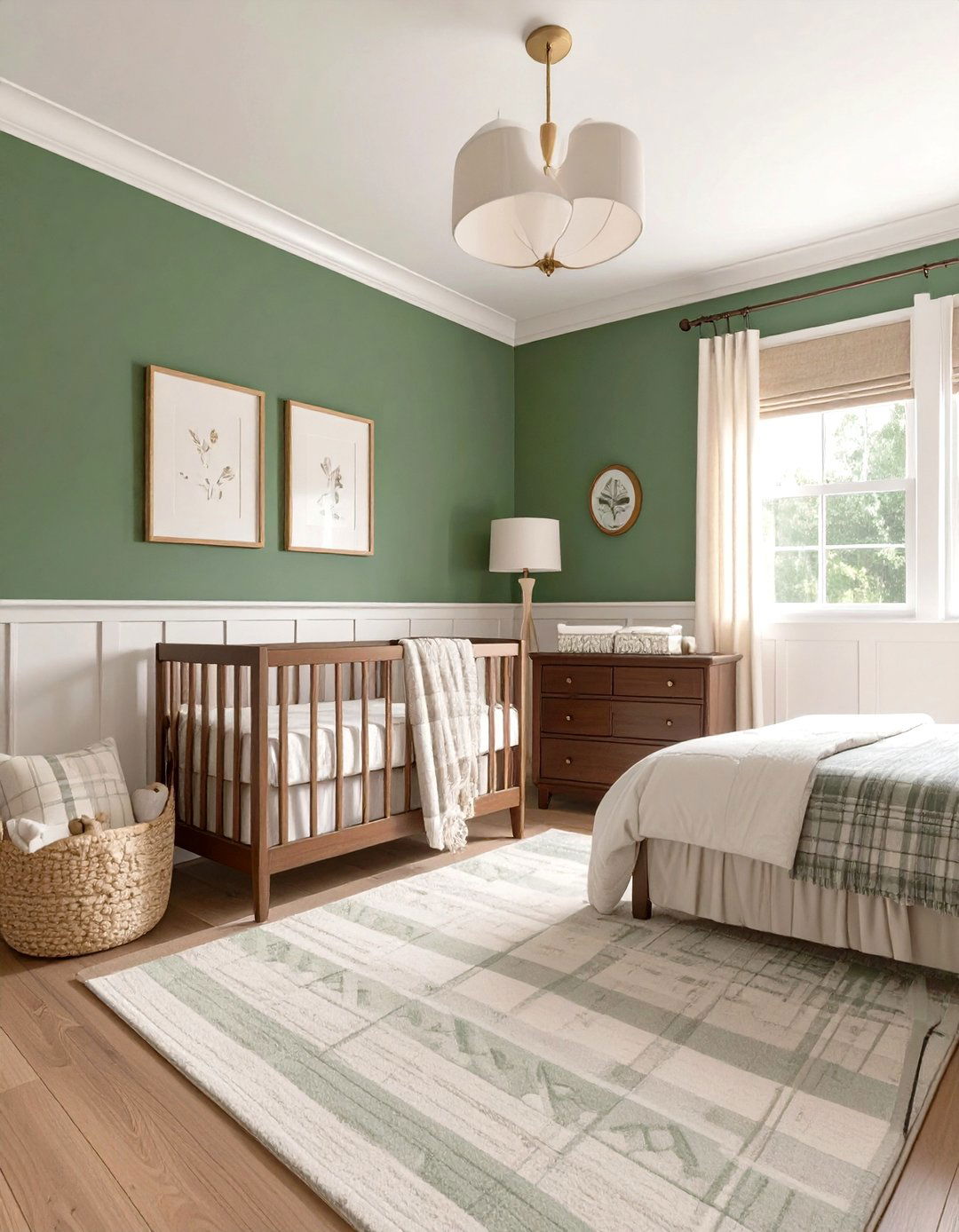 The Preppy Hunter Green and Navy Nursery - 30 green nursery ideas