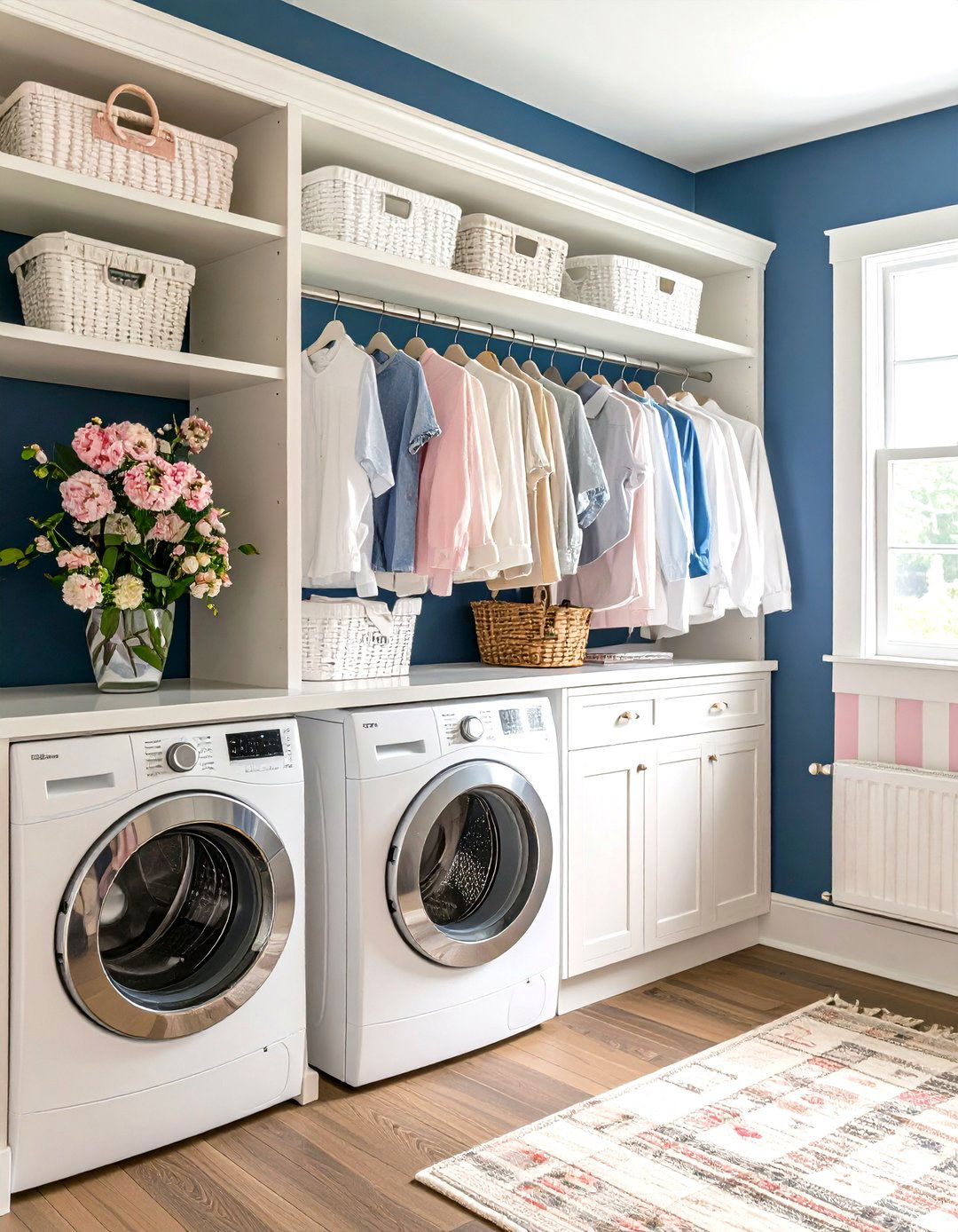 The Preppy and Polished Laundry Closet - 30 laundry room closet ideas