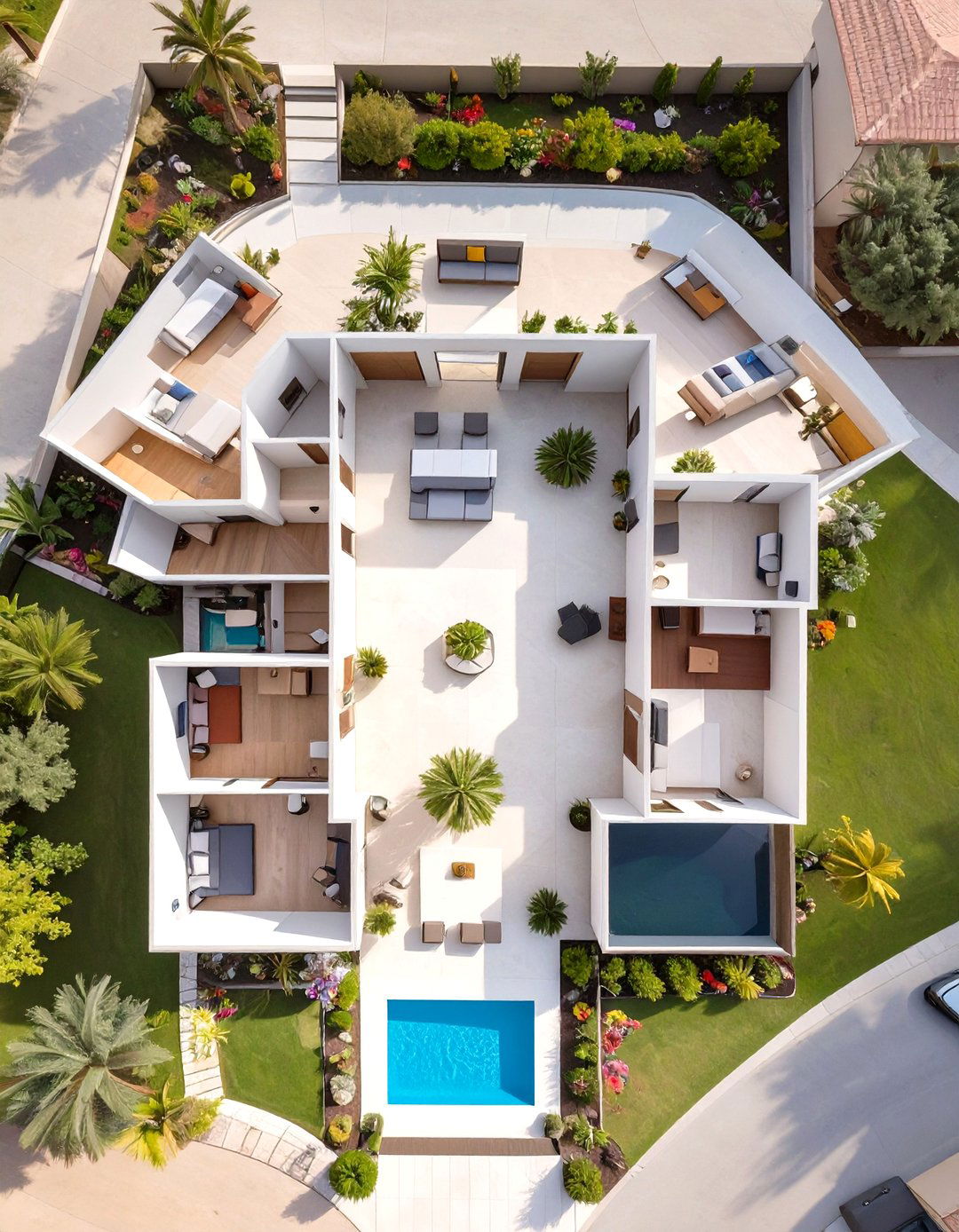 The Privacy Focused H Shaped Plan - 30 interior design floor plan ideas