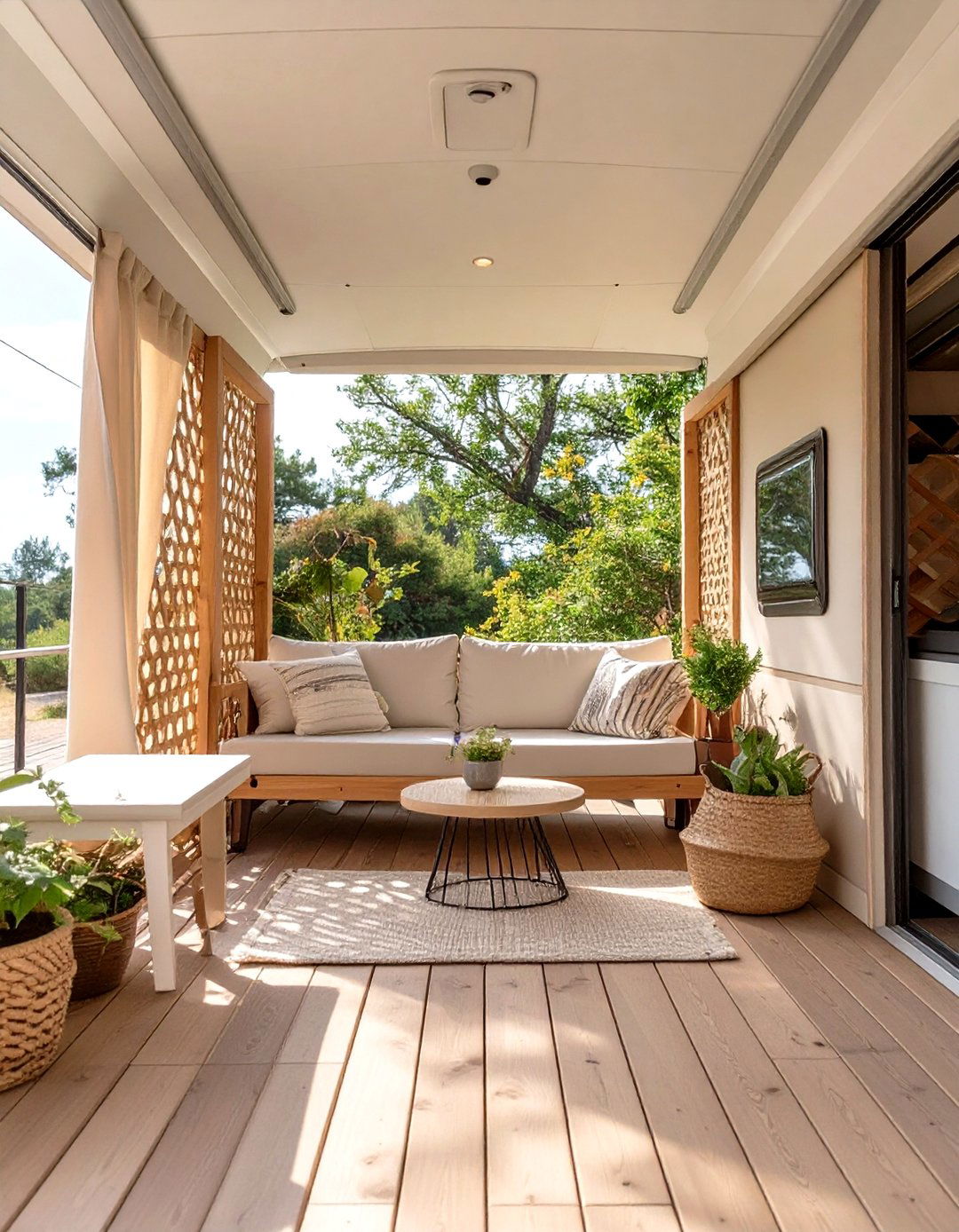 The Privacy Screen Deck - 30 diy camper deck ideas