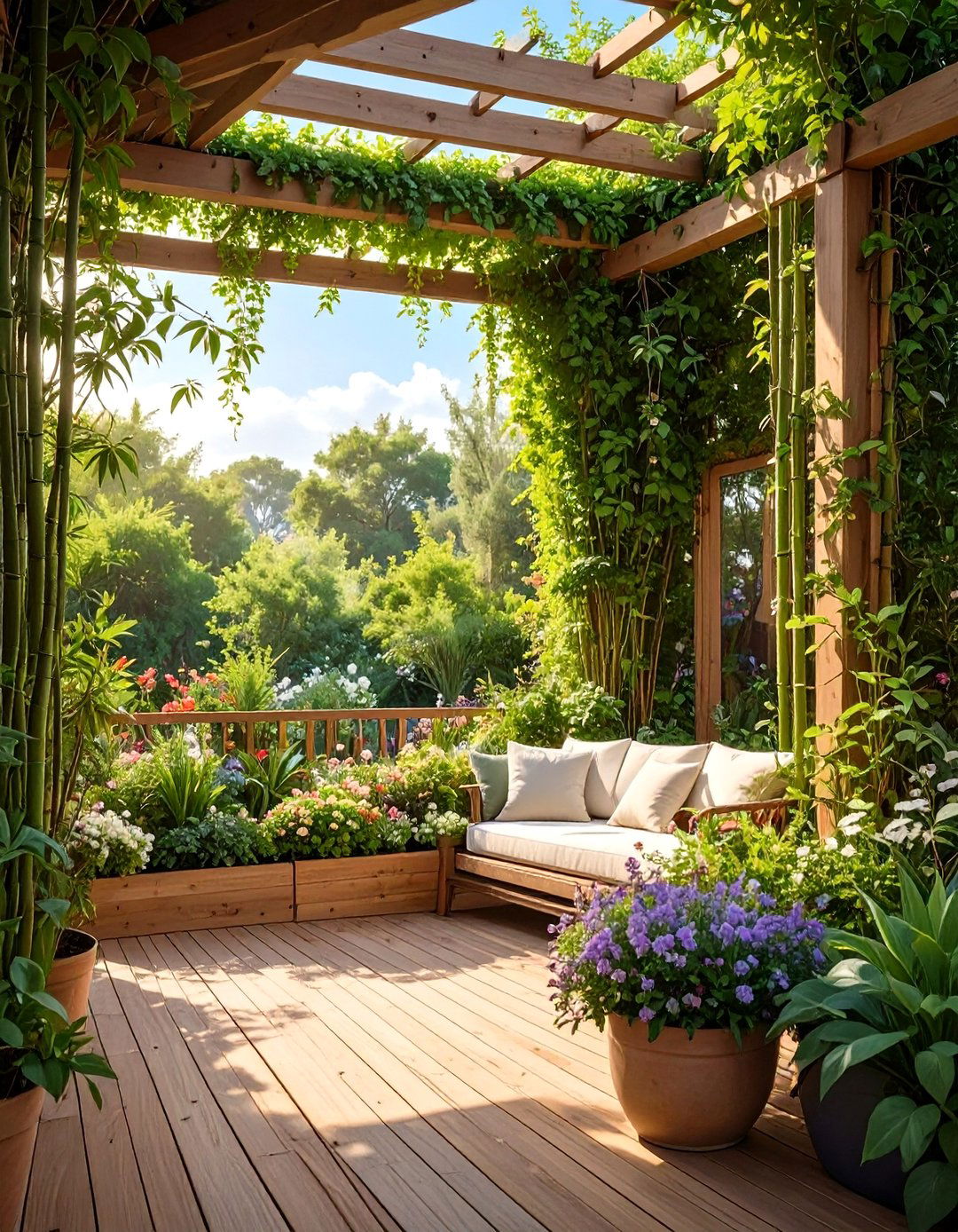 The Privacy Screen Deck Garden - 30 deck garden ideas
