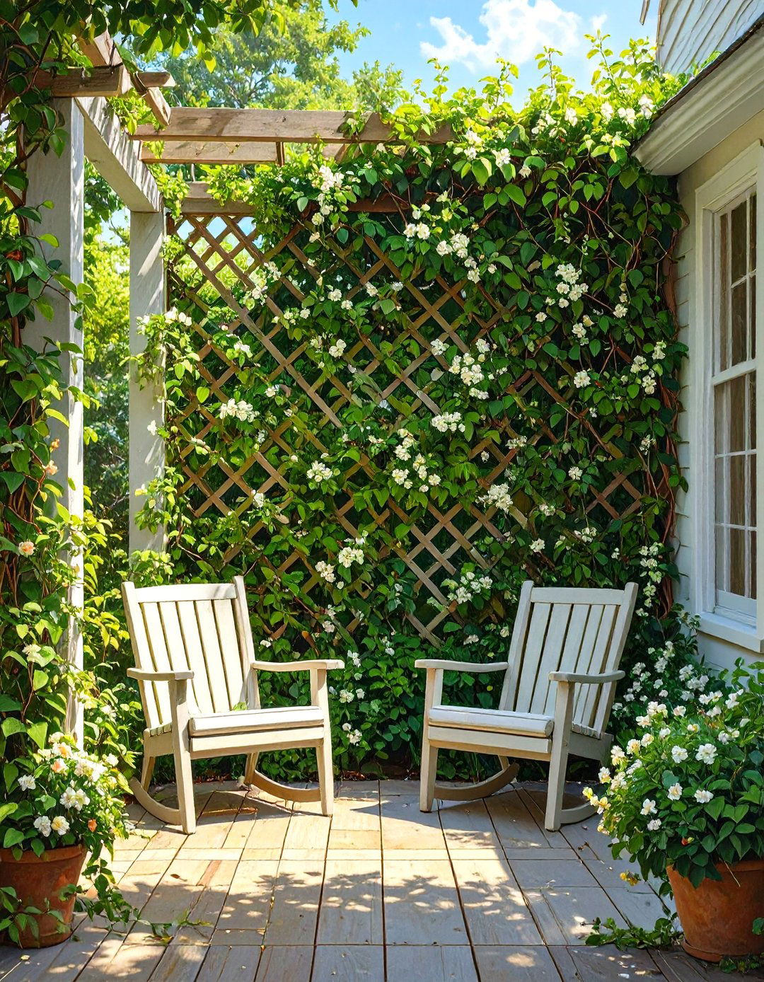 The Privacy Screen Garden Porch - 30 back porch ideas on a budget